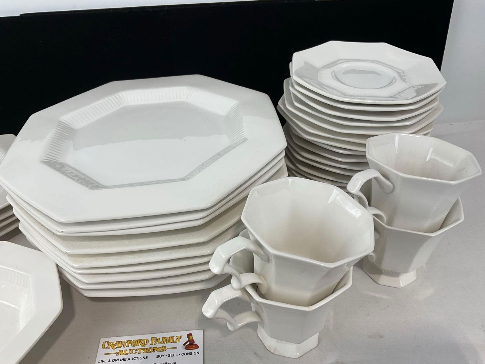 Set of Independence Ironstone Castleton Japan, 35 pieces, Plates, Saucers, Cups & Veg Bowl - 3
