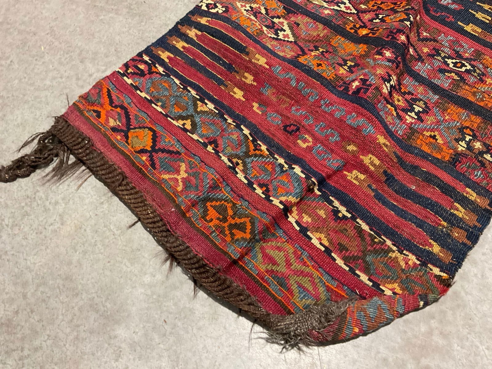 Antique Turkish Kilim Half-Rug, Finely detailed, Approx 148 x 26 inches, some wear - 6