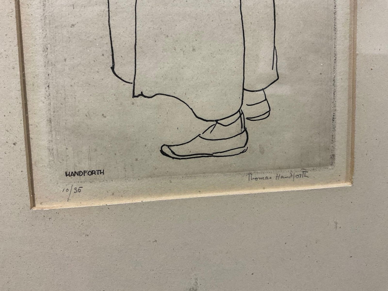 Pair of Framed Thomas Handforth Drawing Prints, Chinese Man & Young Girl, larger is 20x15 inches - 3