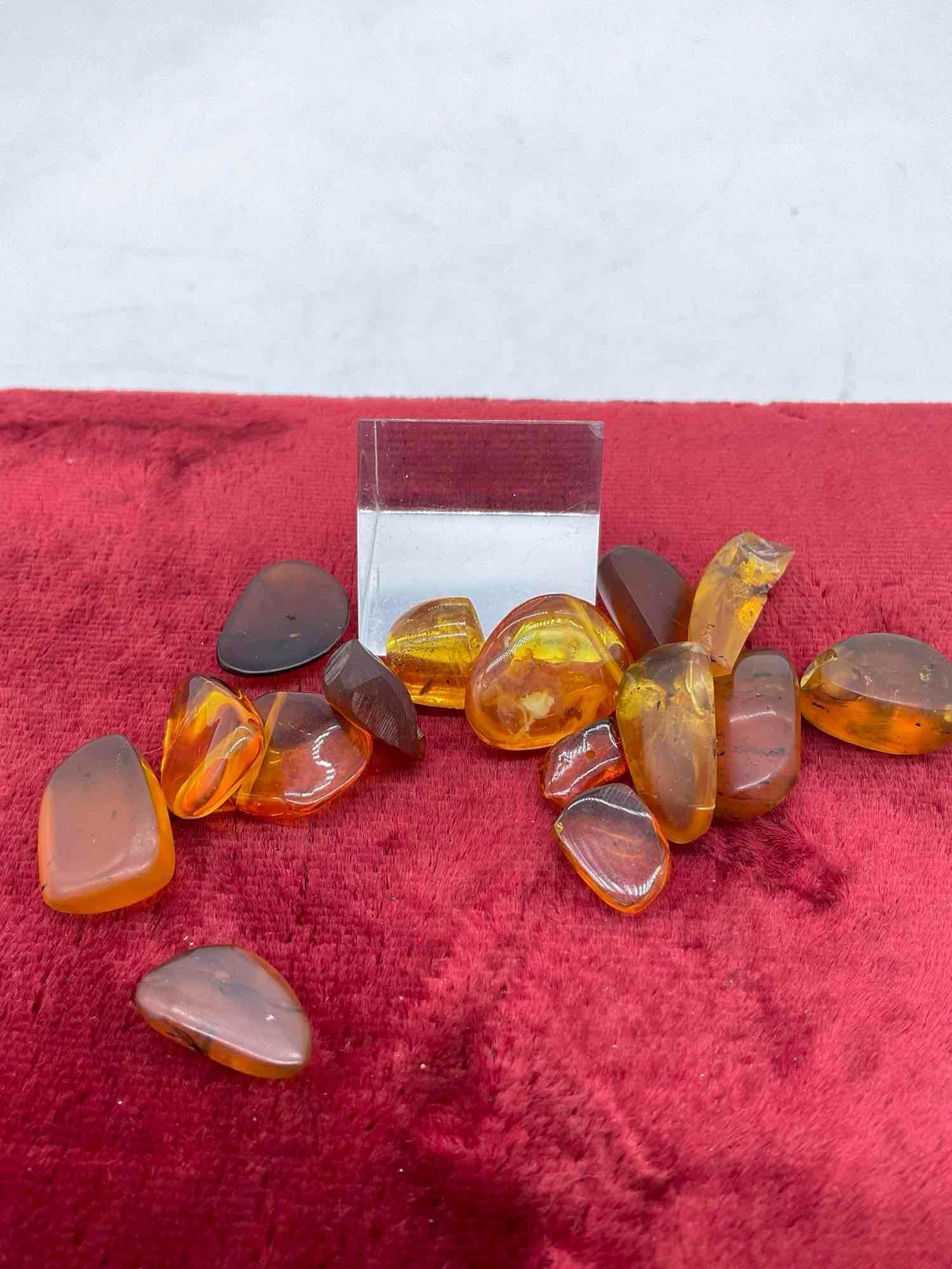 15 mixed ancient Burmese amber nuggets, slices and pieces - most with inclusions (1 of 3)