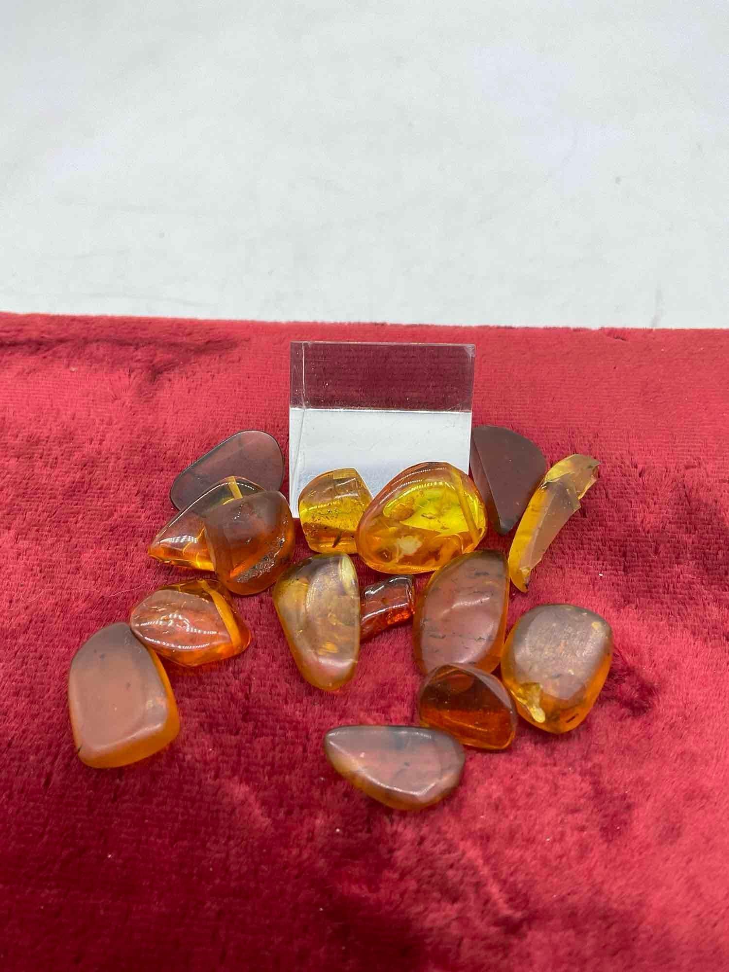 15 mixed ancient Burmese amber nuggets, slices and pieces - most with inclusions - 2