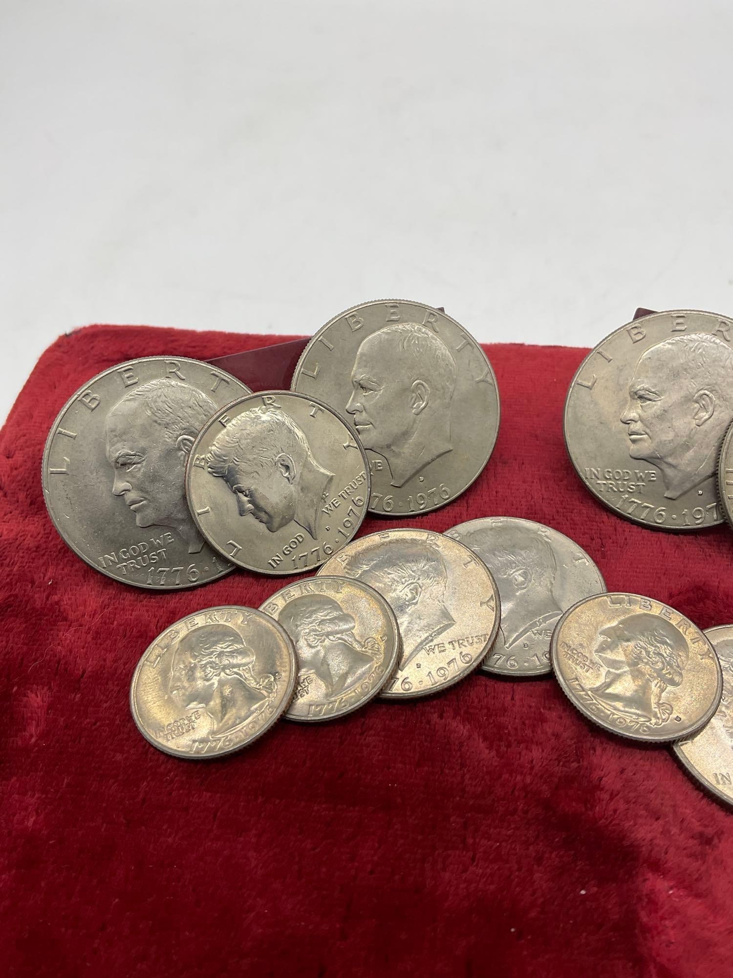 15 Ch BU bicentennial 1976 50 yr coinage - 3x sets of 5 ea; quarter, half dollar and dollar - 2