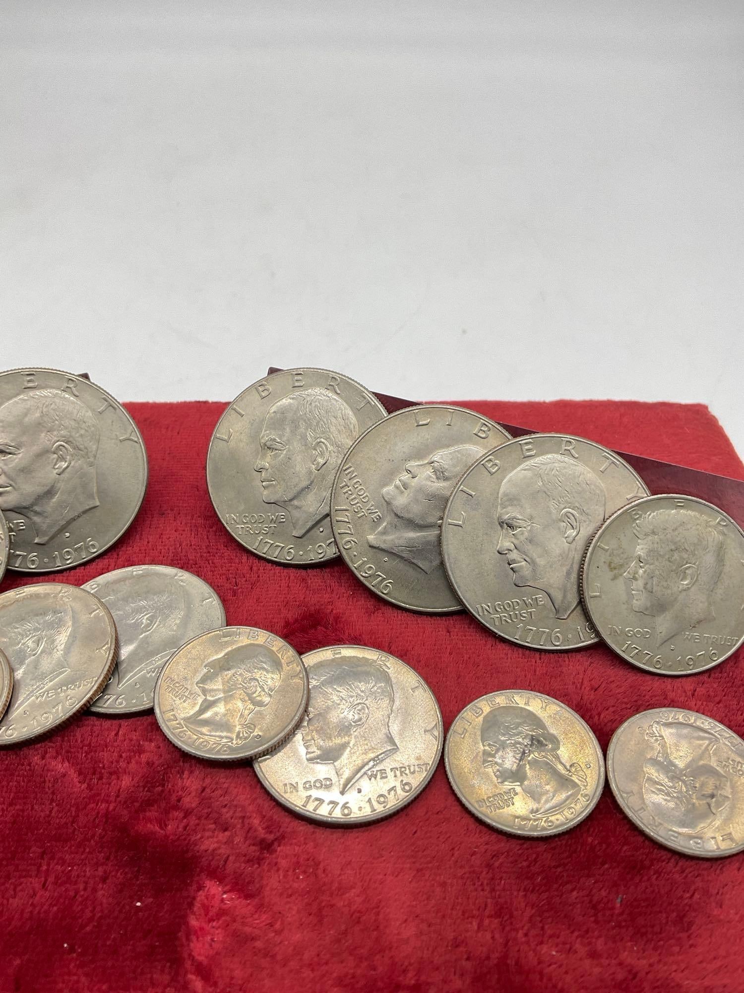 15 Ch BU bicentennial 1976 50 yr coinage - 3x sets of 5 ea; quarter, half dollar and dollar - 3