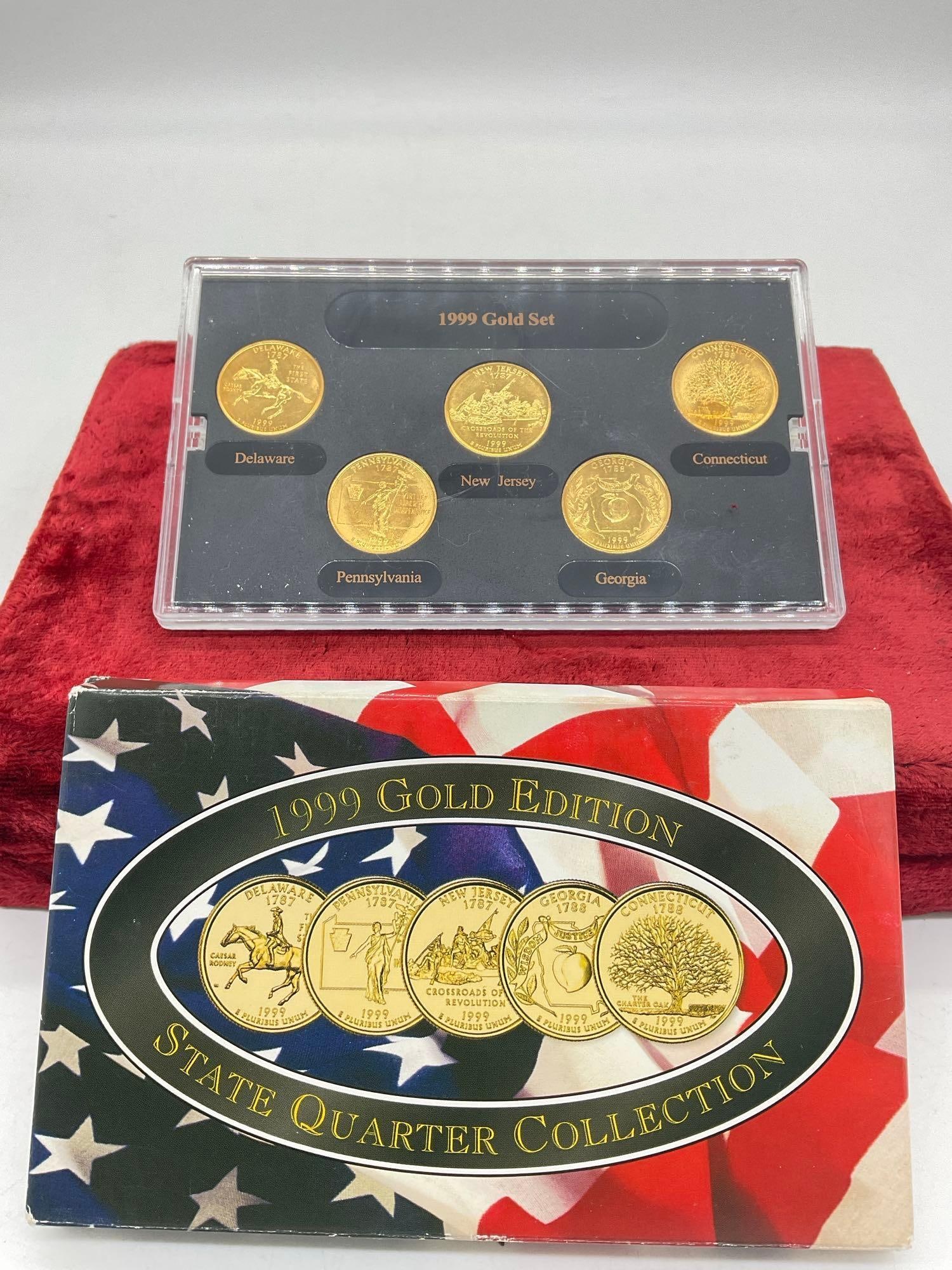 5 state 1999 gold edition of state quarter collection in box with COA (1 of 3)