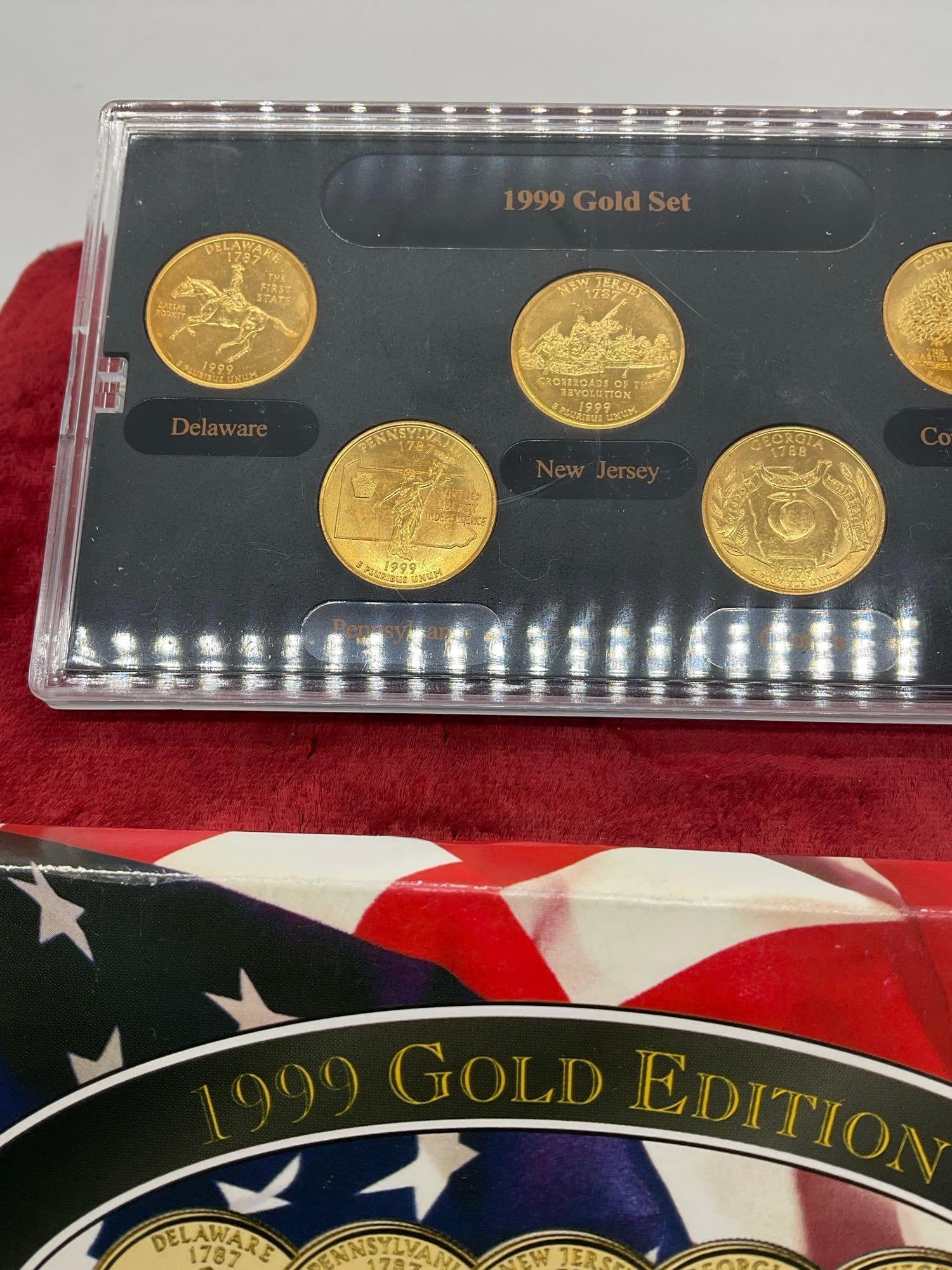 5 state 1999 gold edition of state quarter collection in box with COA - 2