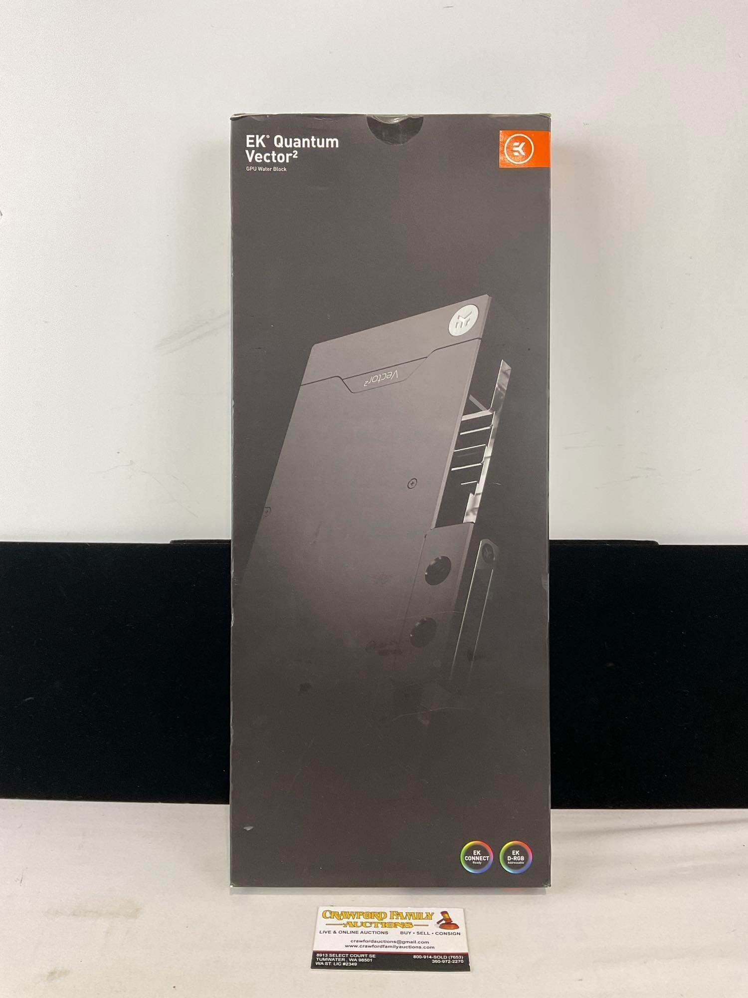 Nickel & Plexi Water Block for Graphics Card, EK-Quantum Vector2 Trio RTX 3090 Ti D-RGB, no card ...: Compatible with MSI Trio & Suprim GeForce RTX 3090 Ti Graphics Cards. Does not include the graphics card. Box is factory sealed. Appears to be in good shape. The piece measures approx 3h x 20w x 9