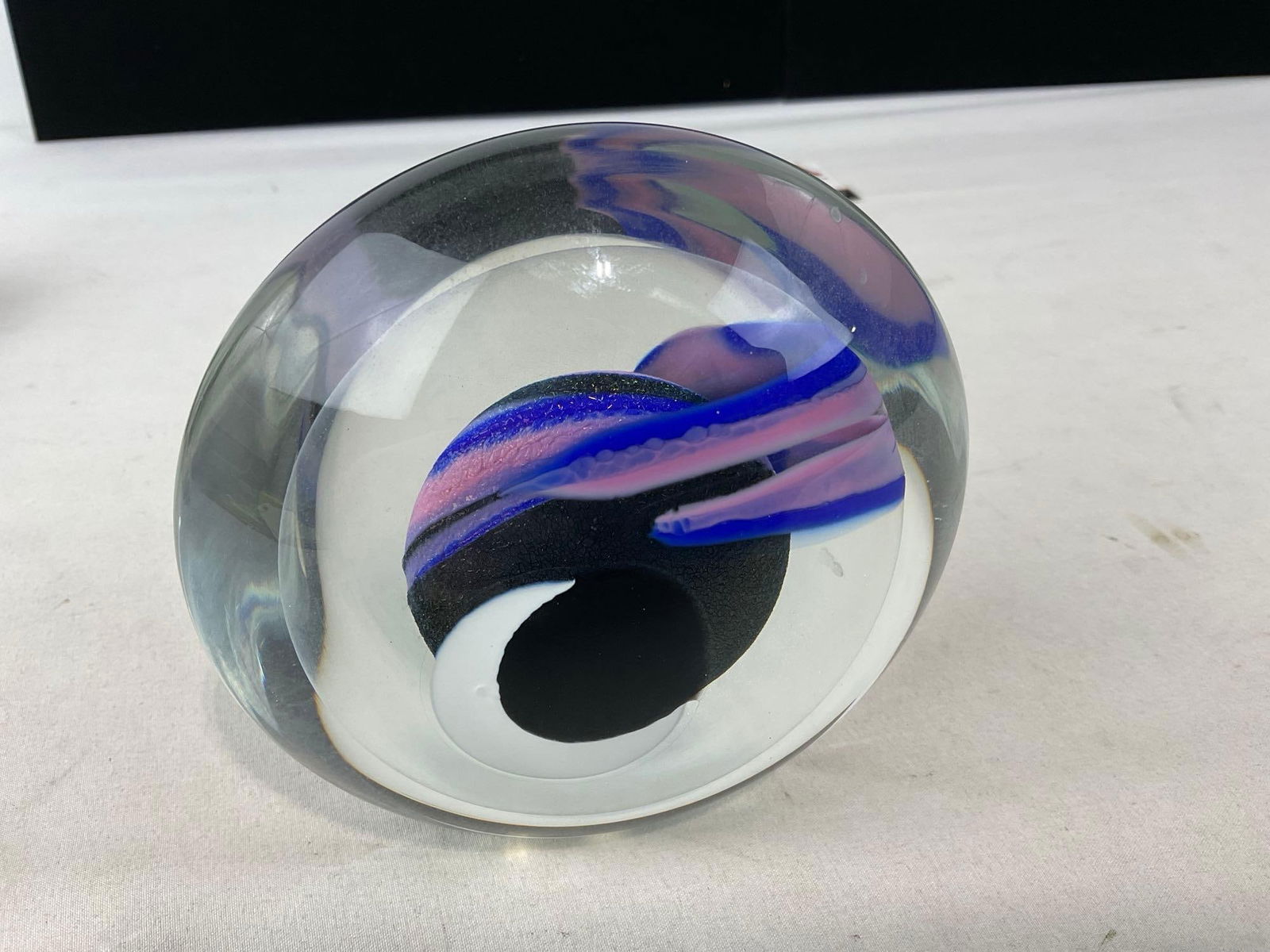 3 Paperweights, 1 signed, Viking Clear Crystal Angelfish & Vinegar Bottle - 7