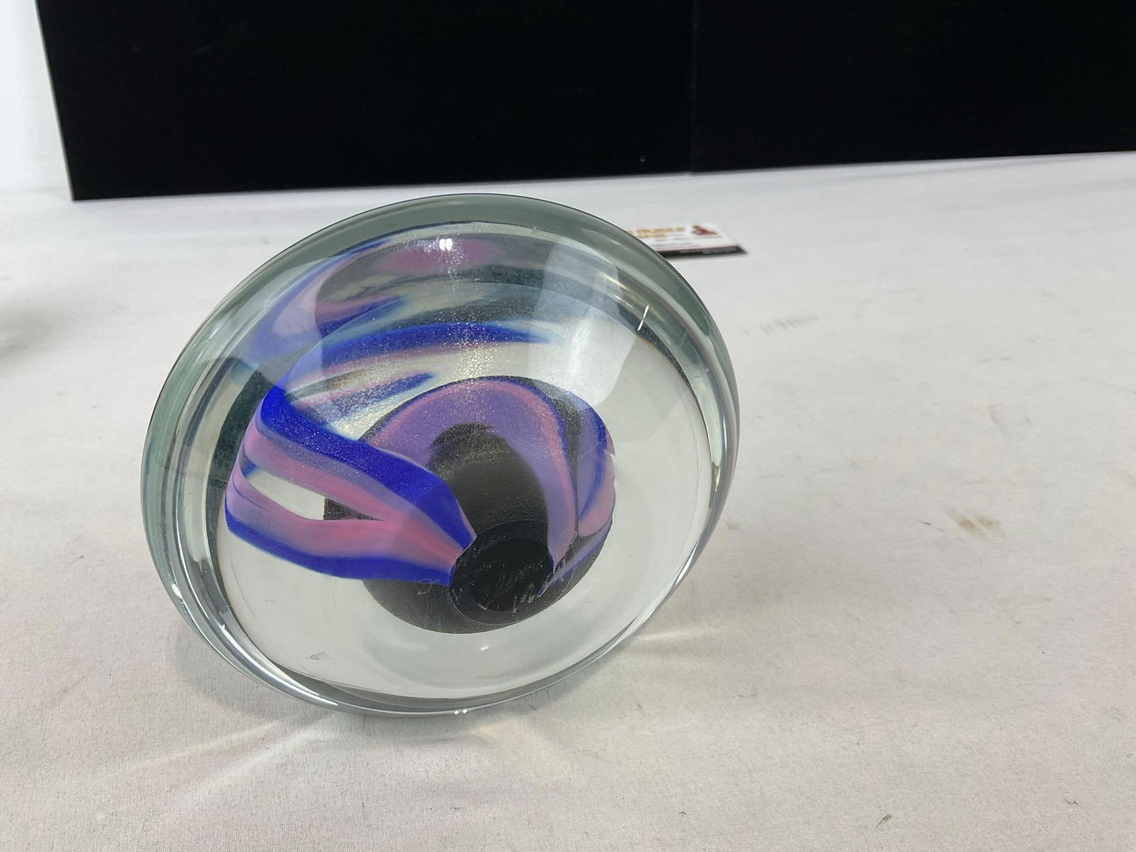 3 Paperweights, 1 signed, Viking Clear Crystal Angelfish & Vinegar Bottle - 8