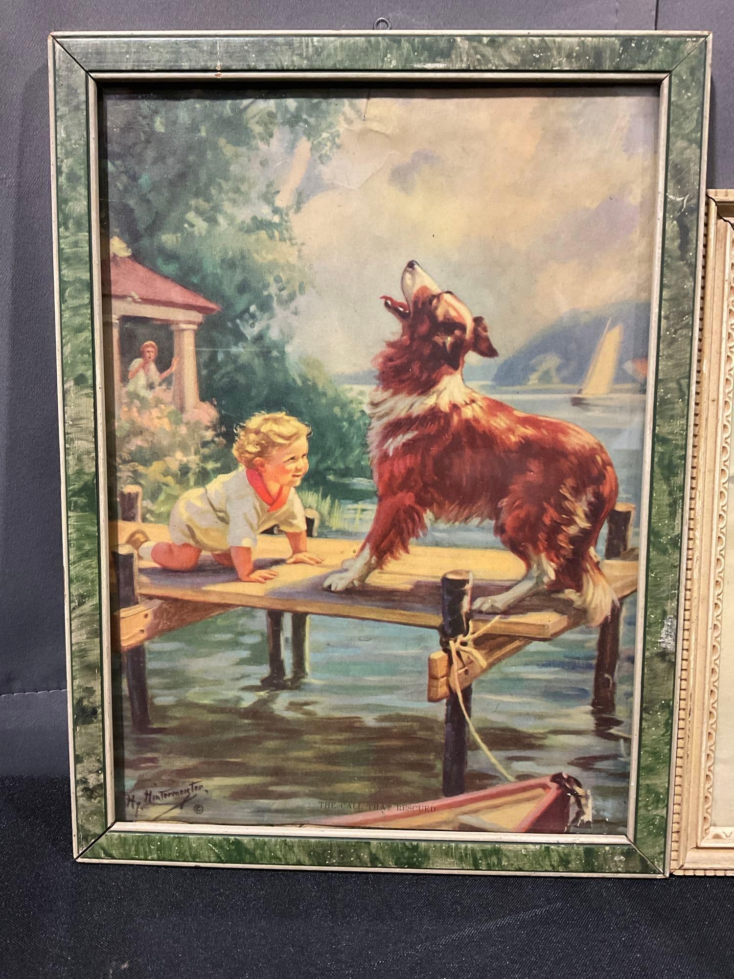 Pair of Framed Prints, titled The Call that Rescued by Hy Hintermeister, & Shepherds Call, 14x11 in - 2