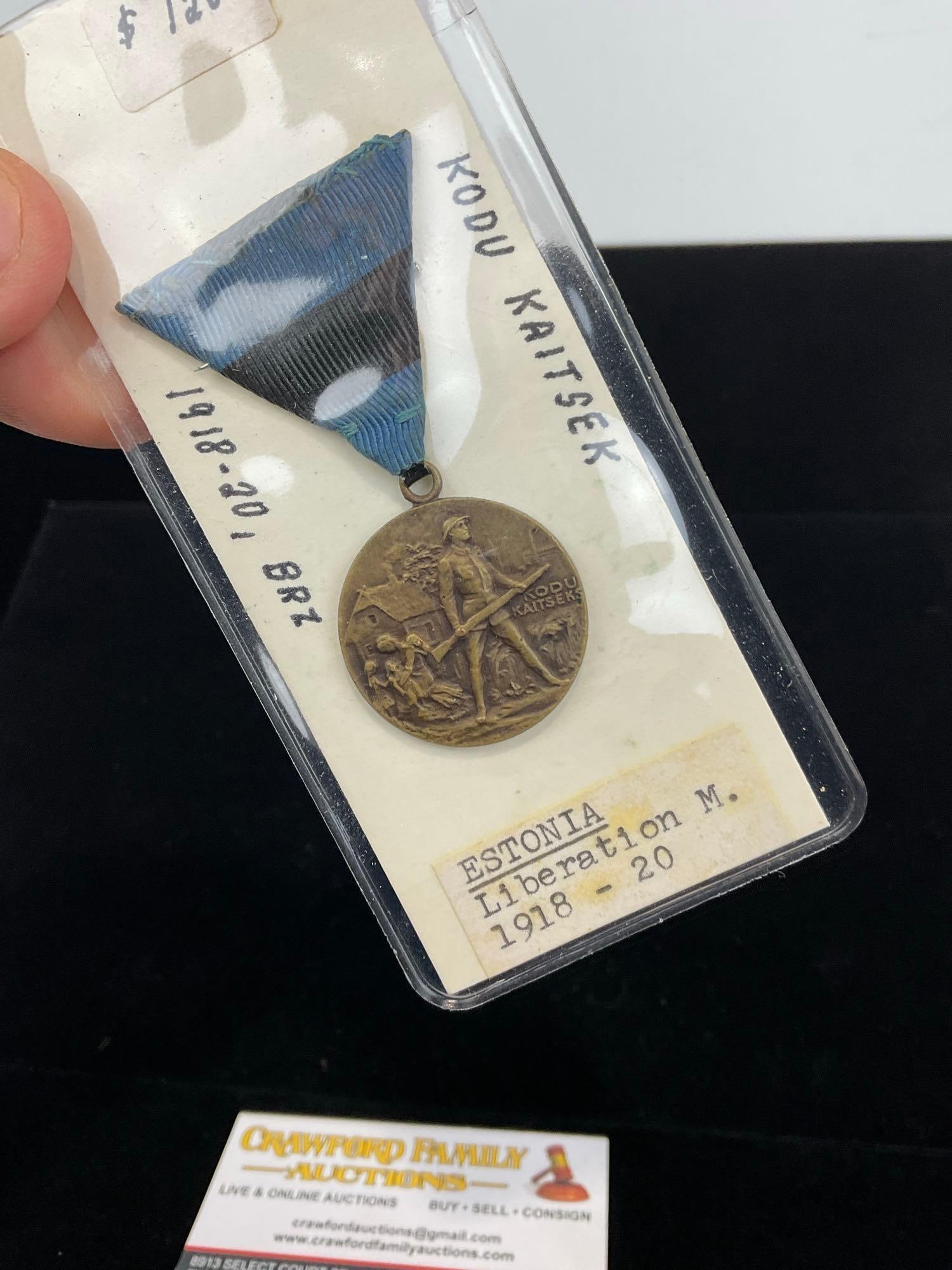 Antique Estonia Liberation Medal 1918-1920, Bronze, marked Kodu Kaitsek - 2