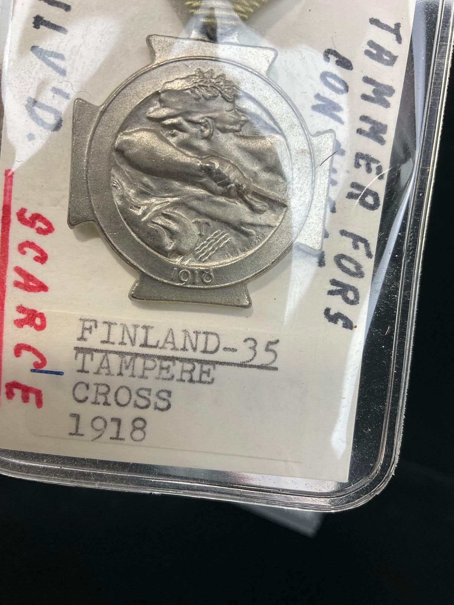 Antique 1918 Finland Tampere Cross, Tammerfors Campaign - 3