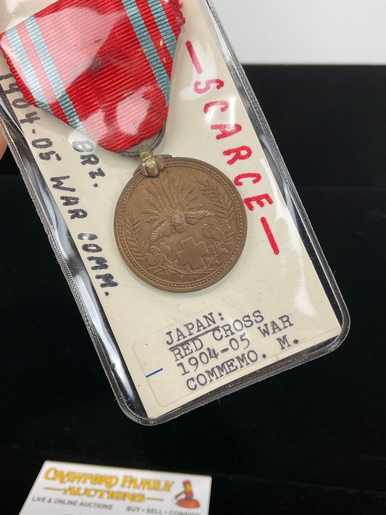 Antique Japan Red Cross 1904-05 War Commemoration Medal, Scarce, Bronze - 2