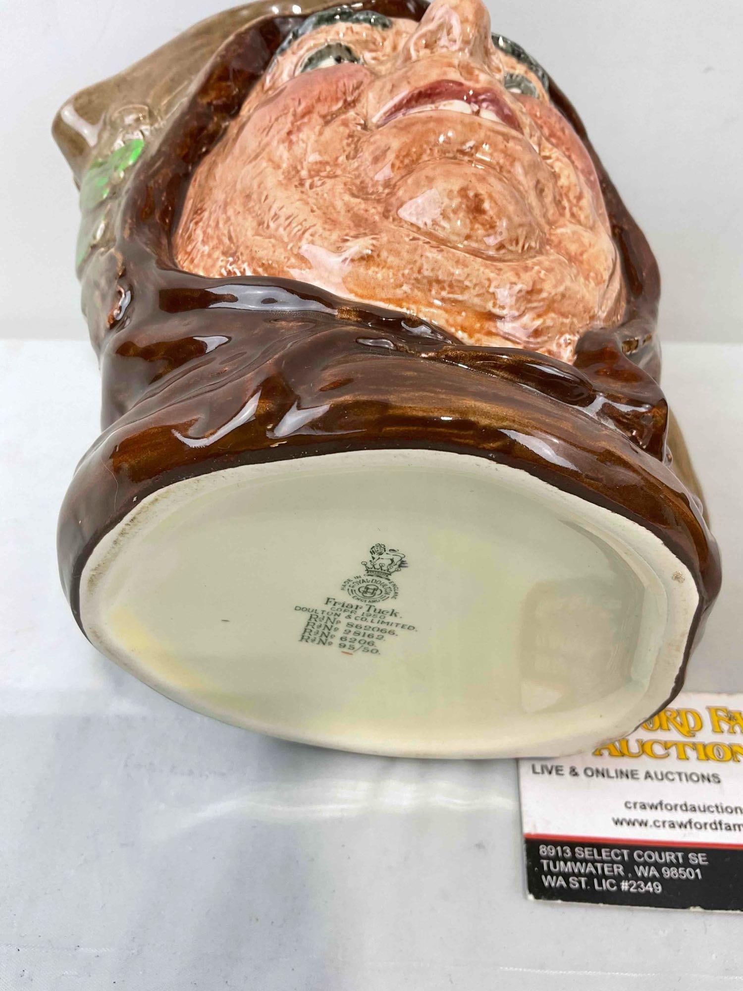 2 pcs Vintage Royal Doulton Porcelain Toby Character Mugs, Pickwick & Friar Tuck. Excellent Cond. - 5