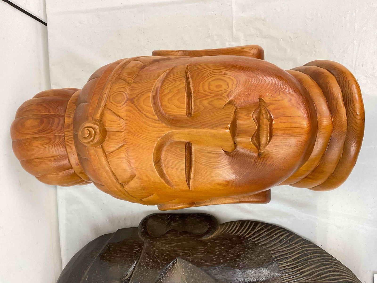 3 pcs Vintage Hand Carved Wooden Masks, incl. Taiwanese Buddha Face & More! See pics. - 6