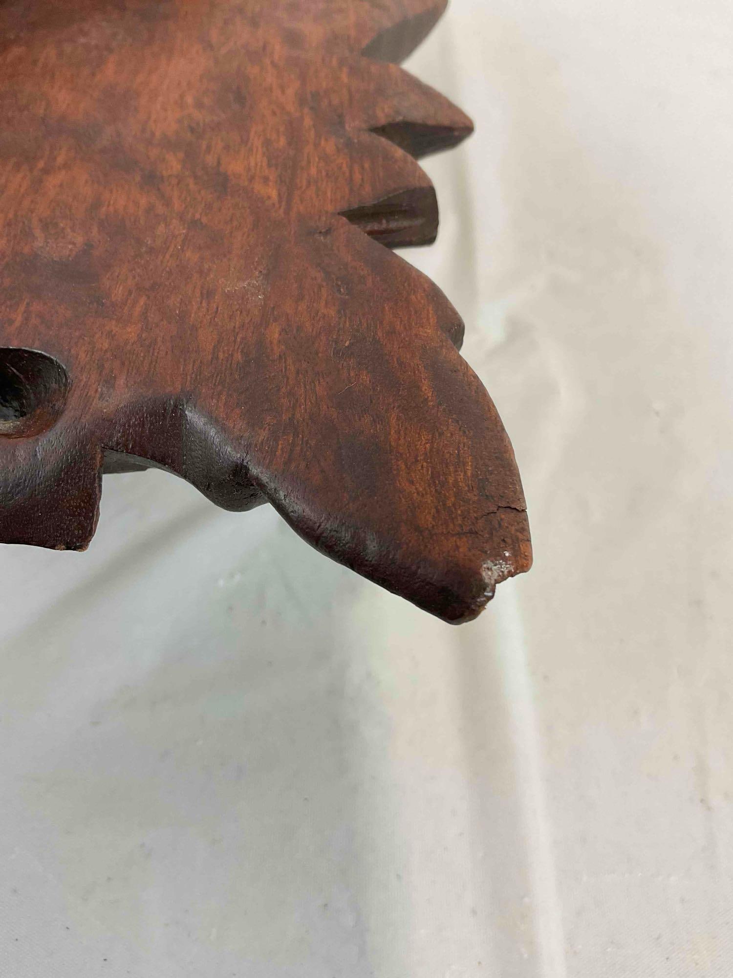 2 pcs Vintage Carved Asian Style Face Masks w/ Inset Glass Eyes, incl. Naga? Very Good Cond. - 7