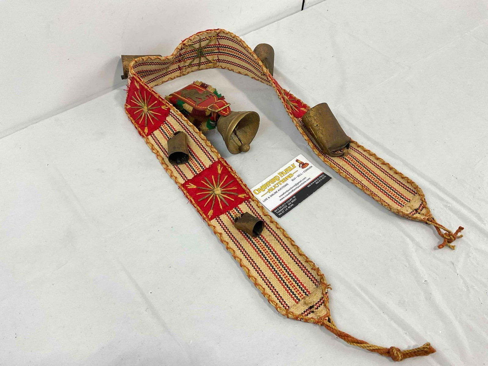 2 pcs Vintage Souvenir Brass Bells, incl. Swiss Cowbell & South American Llama Belled Collar? - 3