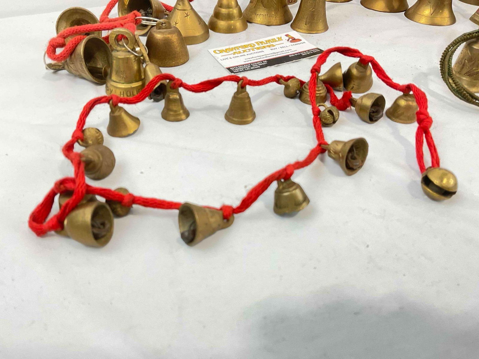 4 pcs Vintage Made in India Strings of Brass Bells. Beautiful Sound. Very Good Condition. See pics. - 2