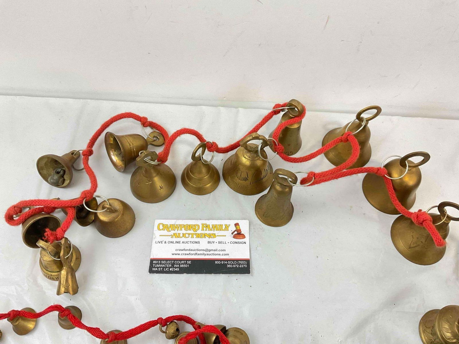 4 pcs Vintage Made in India Strings of Brass Bells. Beautiful Sound. Very Good Condition. See pics. - 4