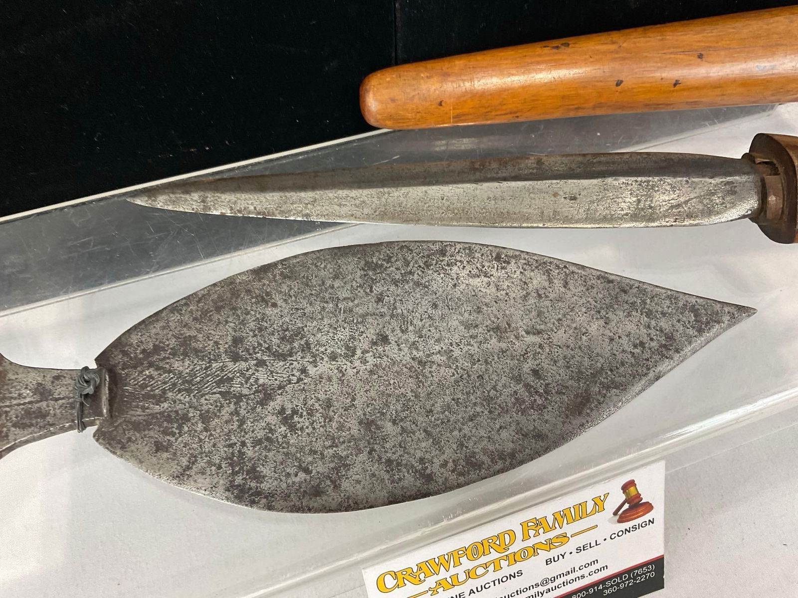 Vintage African Broad Leaf Blade Knife & Filipino Hunting Dagger, Balaran - 2