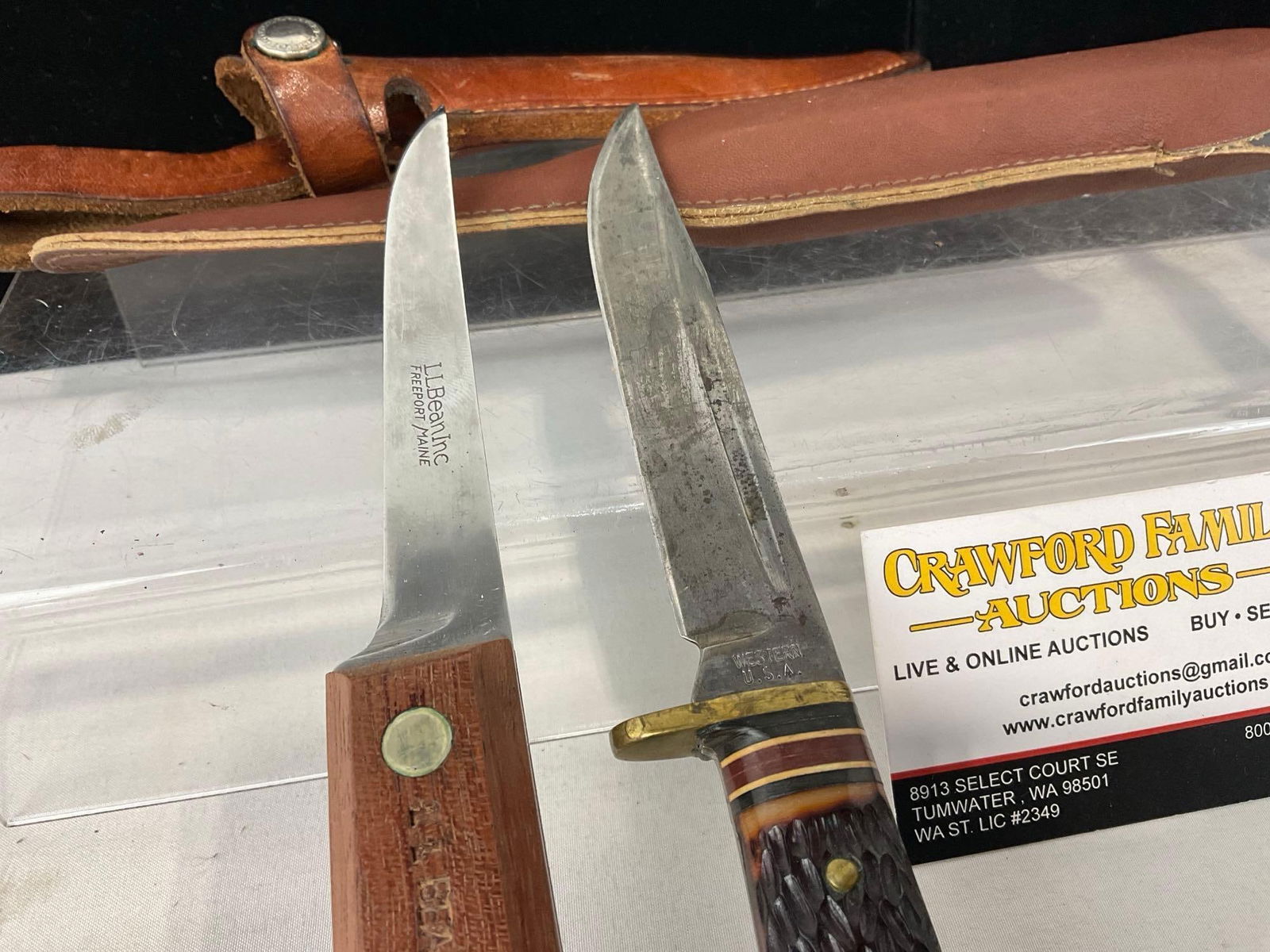 3 Knives w/ Sheaths, Western, L.L.Bean Paring Knife & P.Holmberg Swedish Blade - 2