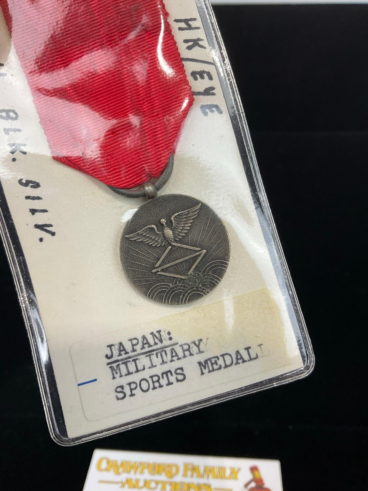 Pair of Japan Medals, Merit Medal Patriotic Womens Association & WW2 Military Sports Medal - 3