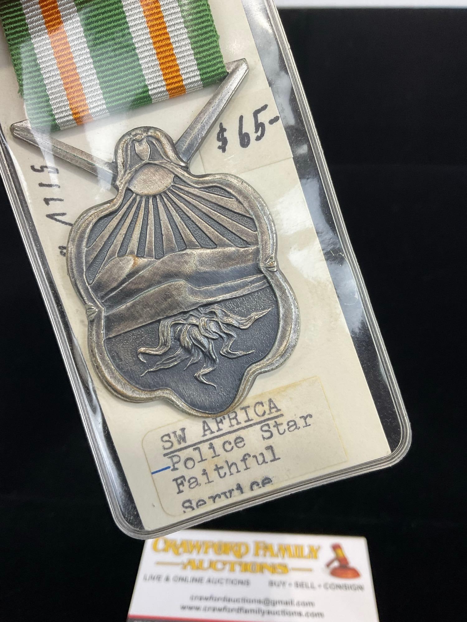 3 South African Medals, Police Star Faith. Serv, RR Police LSGC 10yrs 1983 & Police 75th anniv 1913 - 4