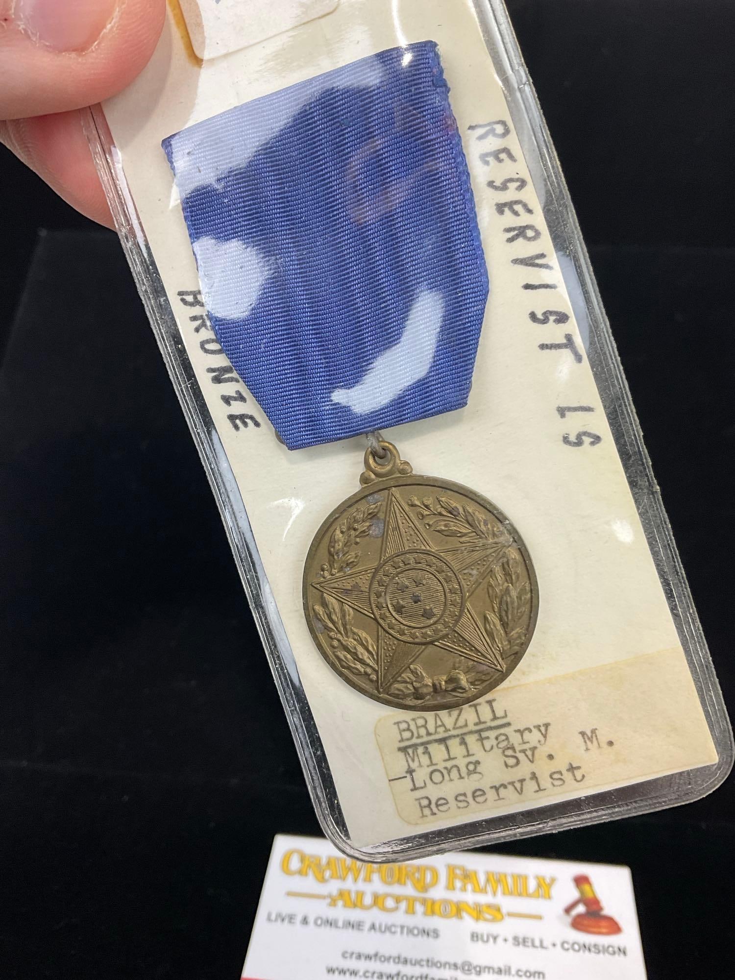 Pair of Brazilian Medals, Military Long Service Reservist & Duq. de Caxias Medal for the Pacifier - 3