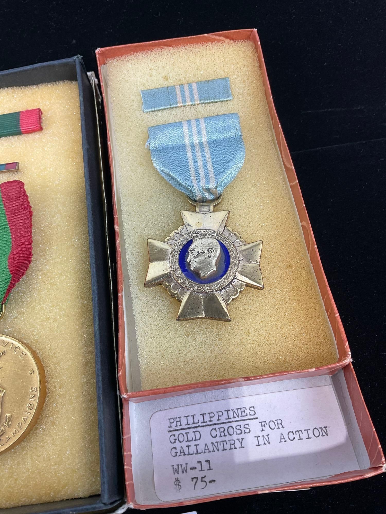 3 Philippines Medals, Military Commendation, Gold Cross for Gallantry in Action WW2 & Jolo Campaign - 4
