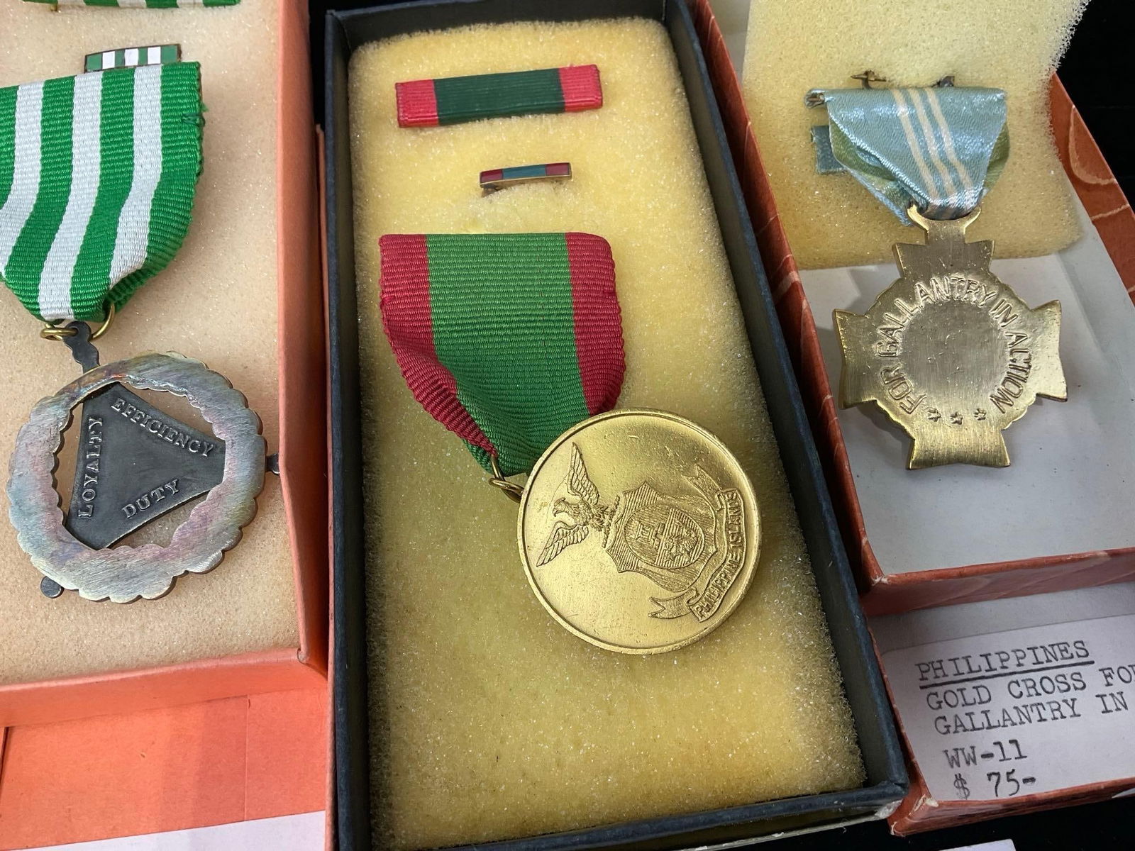 3 Philippines Medals, Military Commendation, Gold Cross for Gallantry in Action WW2 & Jolo Campaign - 5