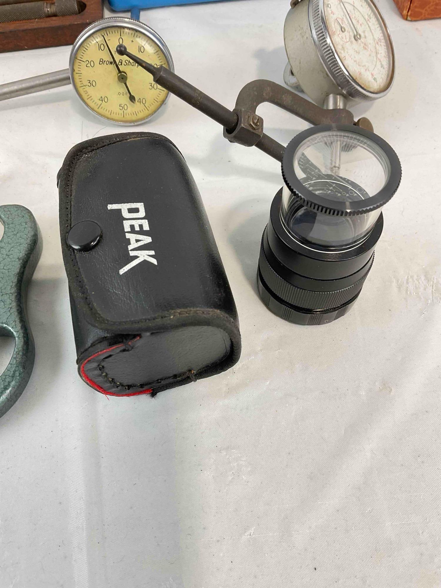 19 pcs Vintage Measuring Instruments & Microscope Slides, incl. Calipers, Gauges & More! See pics. - 7