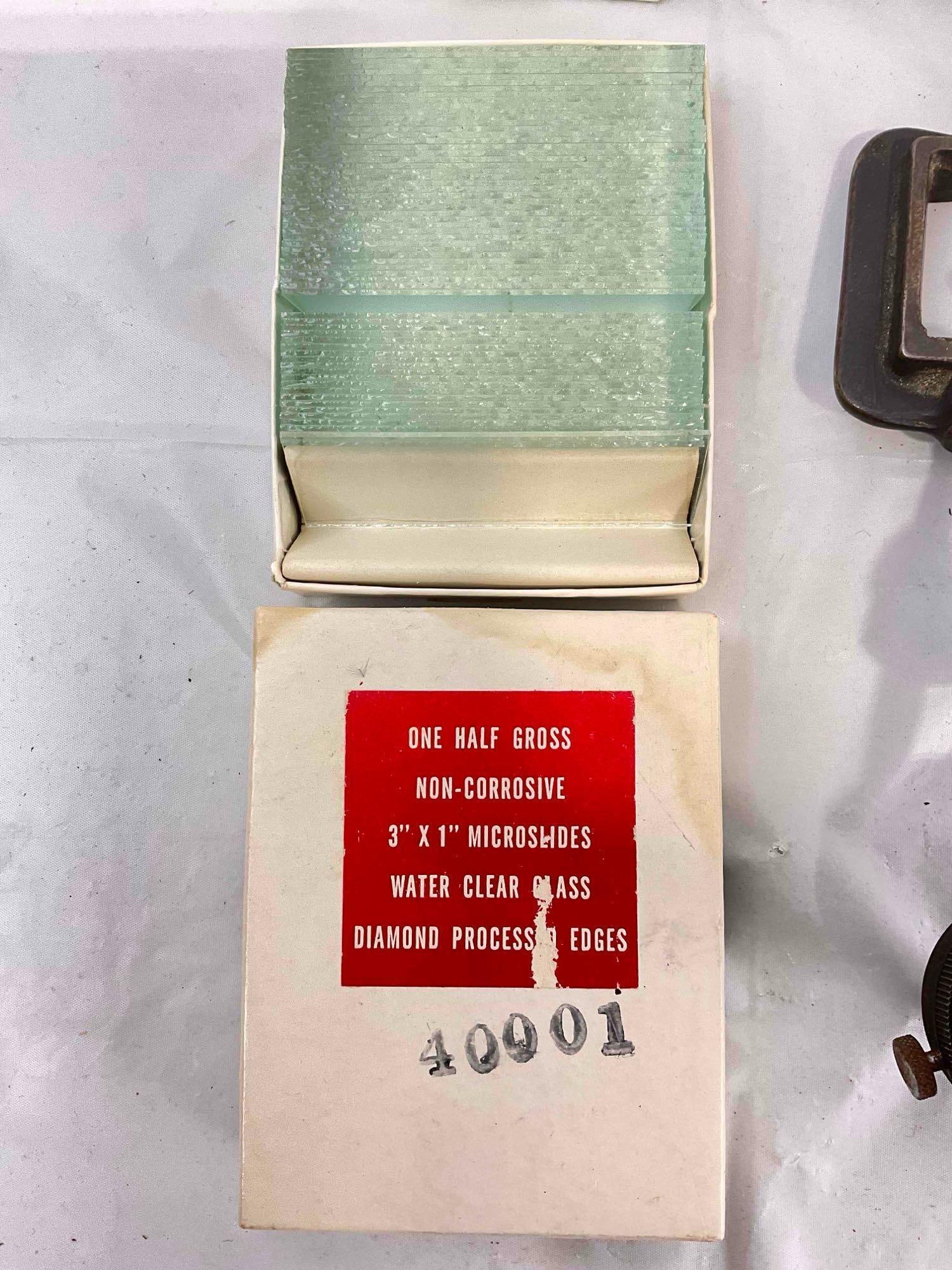 19 pcs Vintage Measuring Instruments & Microscope Slides, incl. Calipers, Gauges & More! See pics. - 9