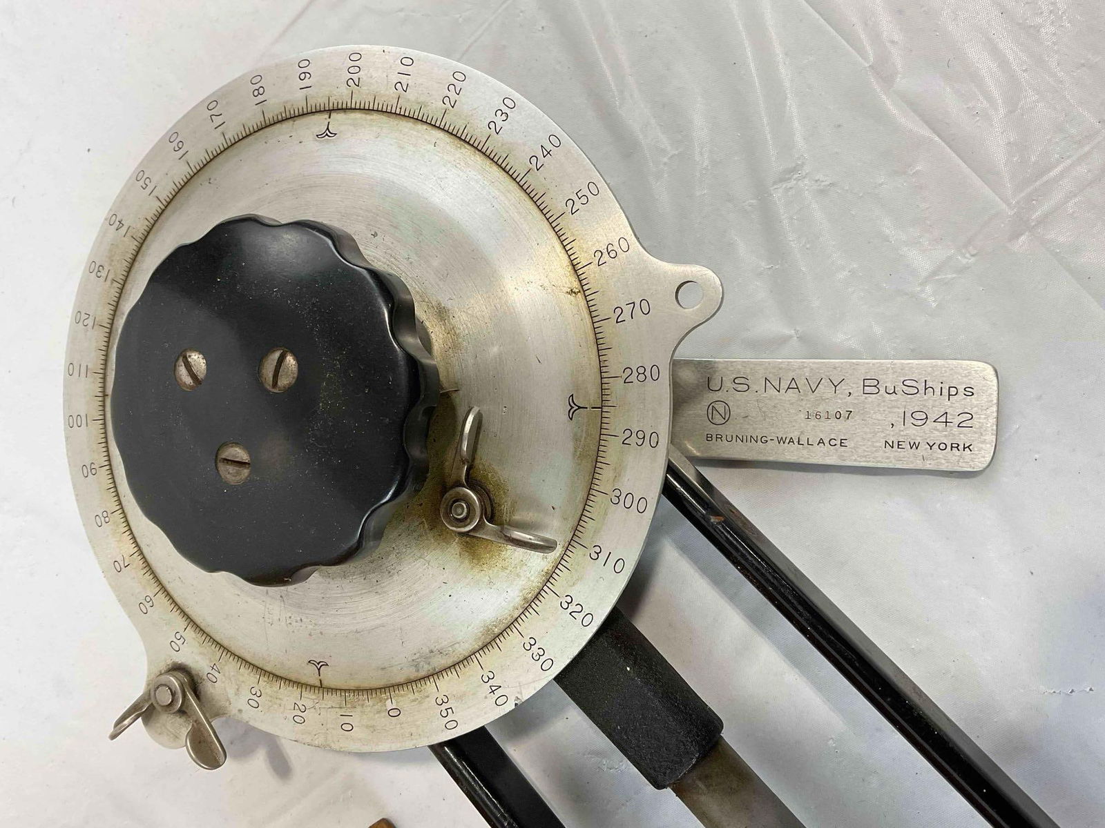 Vintage Bruning-Wallace Drafting Machine Arm No. 16107 Made for U.S. Navy Bureau of Ships. - 2