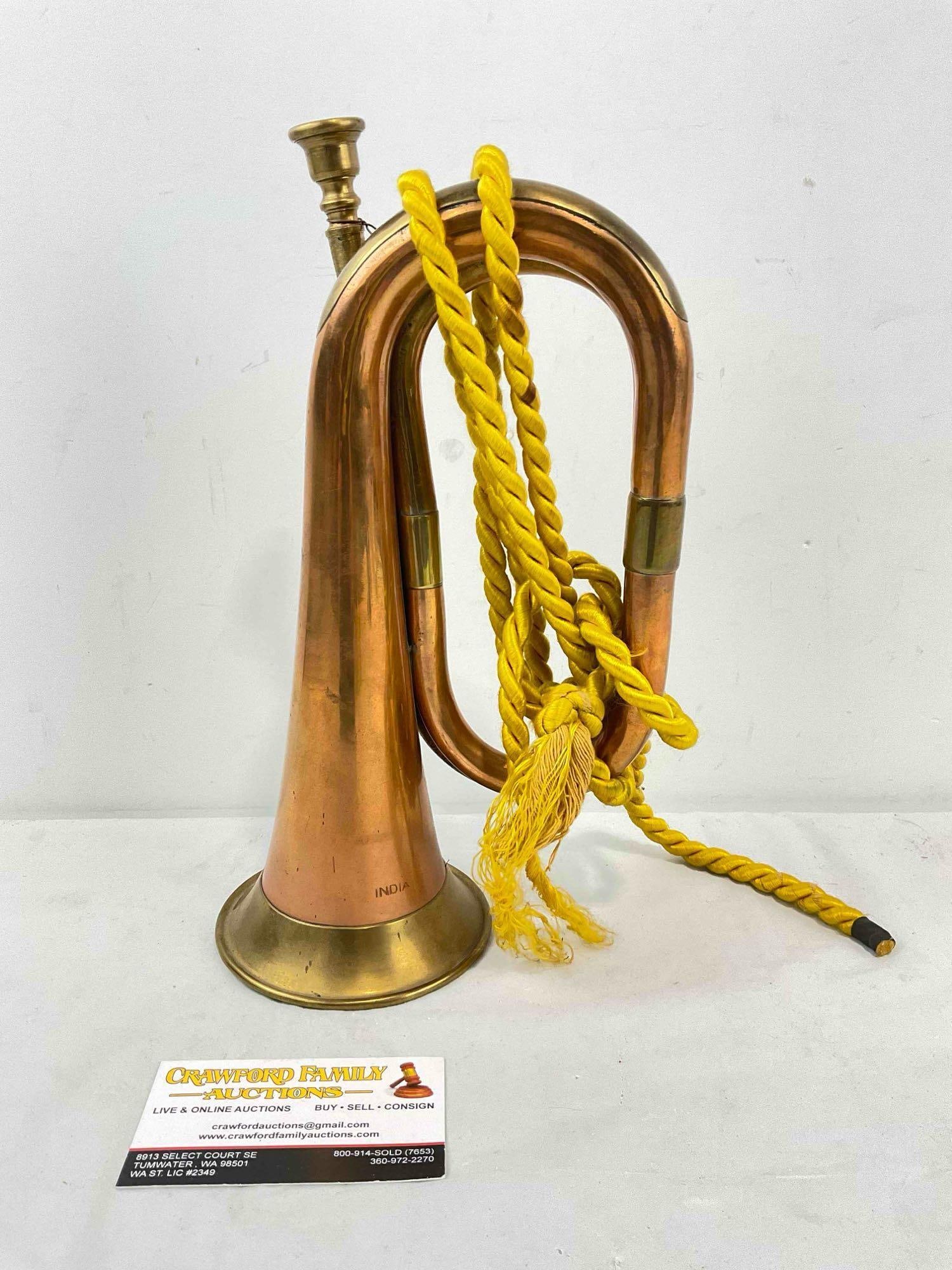 Vintage Made in India Copper & Brass Bugle. Very Good Condition. See pics. (1 of 4)