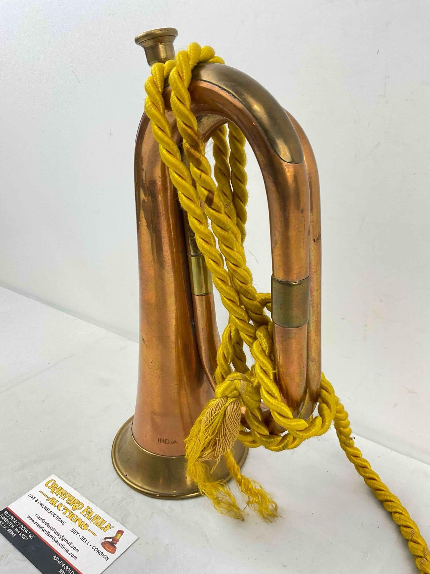 Vintage Made in India Copper & Brass Bugle. Very Good Condition. See pics. - 2