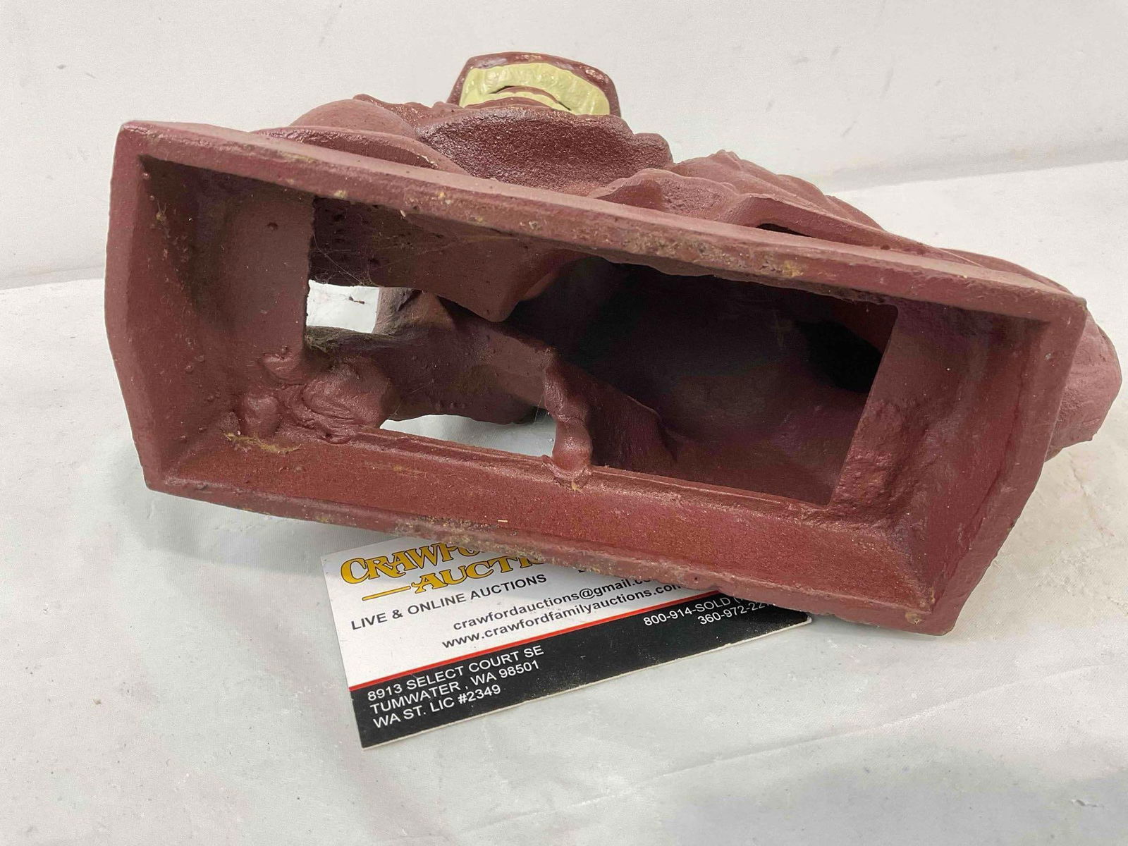 Vintage Charming Painted Cast Iron Guardian Fu Dog Statuette. Very Good Condition. See pics. - 5