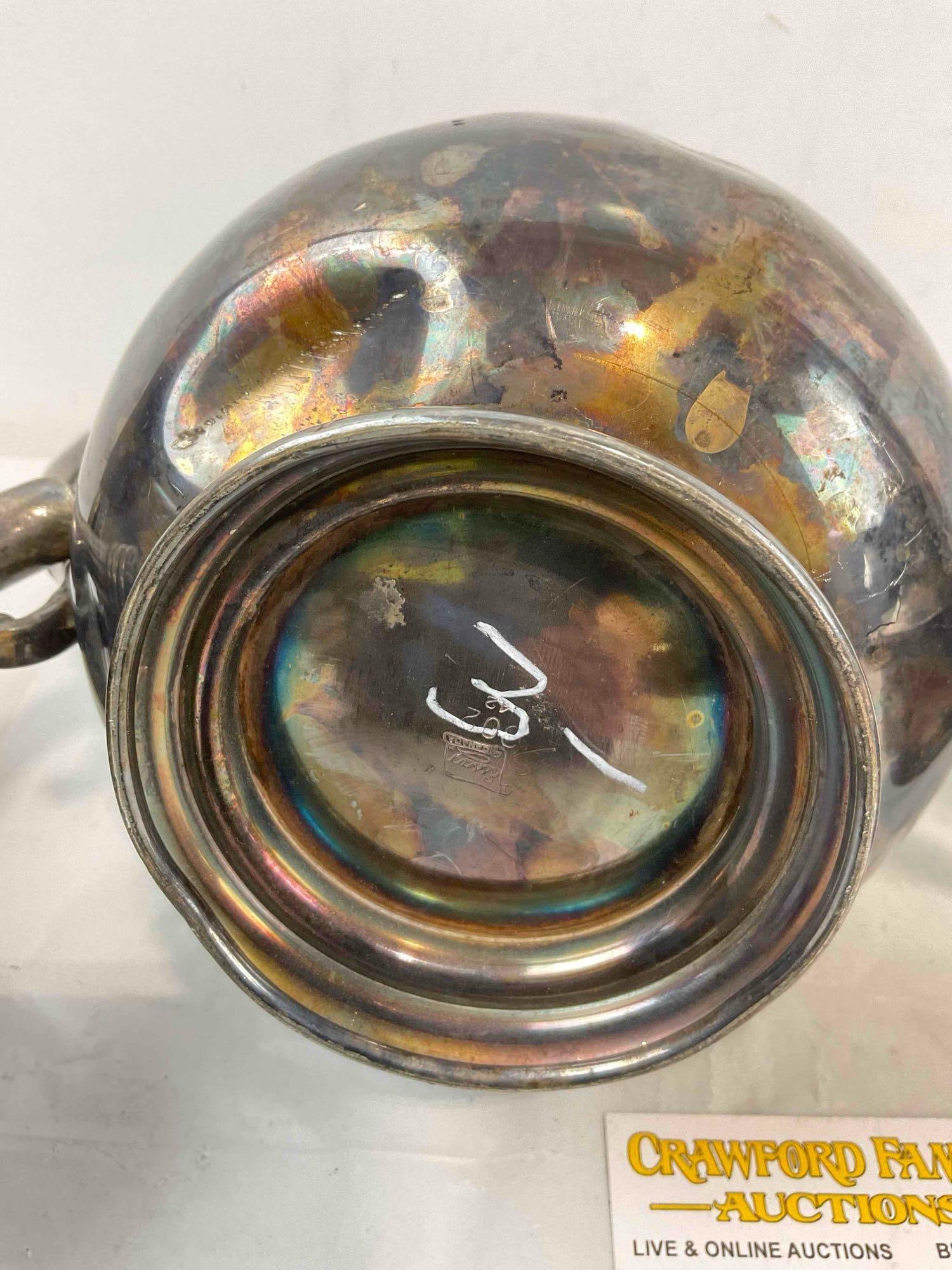 3 pcs Vintage Silver Plated Teapots, incl. Homan, Essay & Colonial Co. Good Condition. - 9