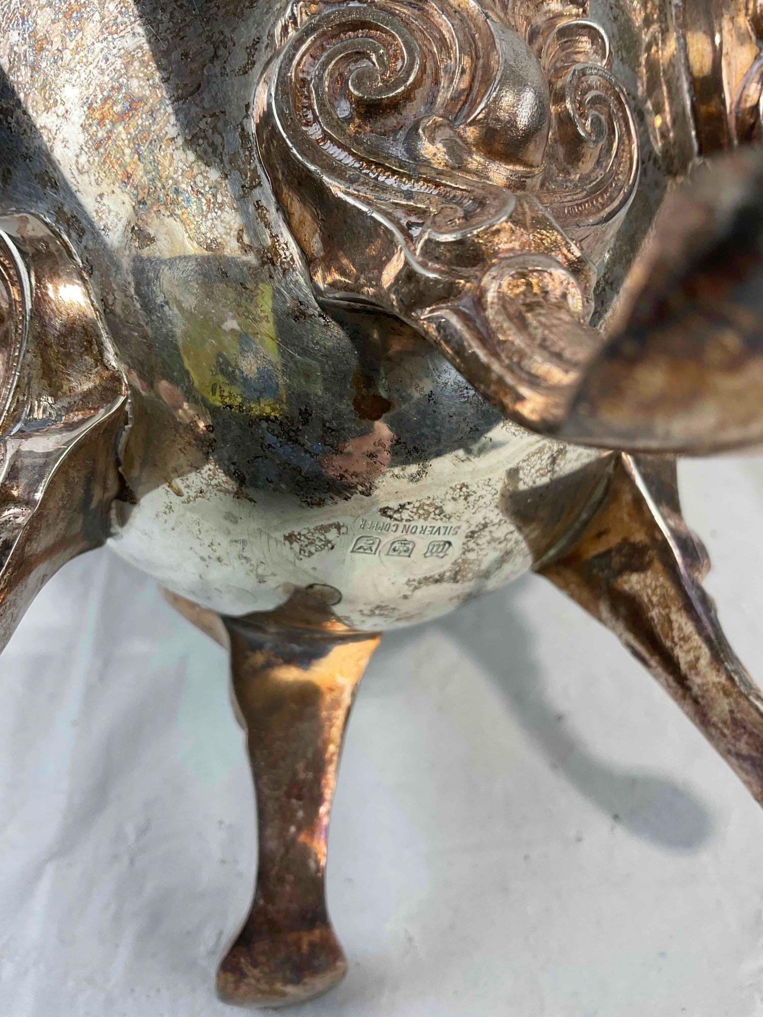 3 pcs Vintage Silver Plate Tea Pots, incl. 2x Silver on Copper Pieces. Very Good Condition. - 9