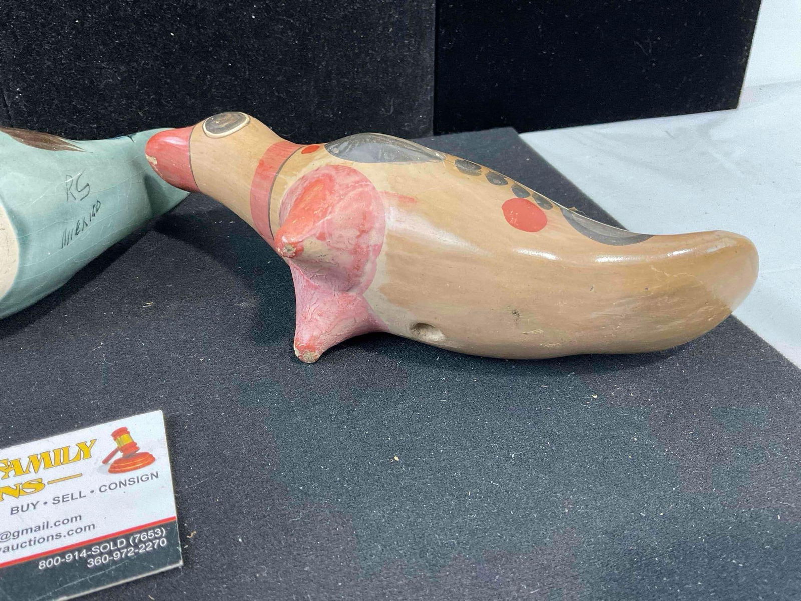 3 pcs Vintage Mexican Painted Ceramic Bird Figural Statuettes. Very Good Condition. See pics. - 6