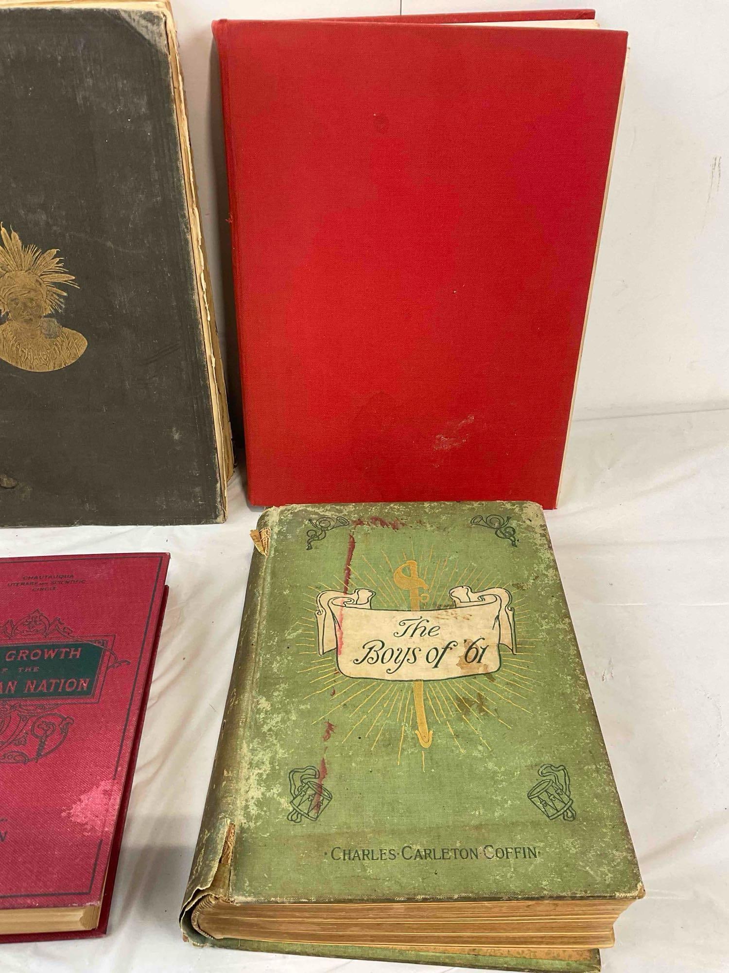 8 pcs Antique & Vintage Book Collection, incl. The Boys of '61, Bureau of Ethnology & More! - 2