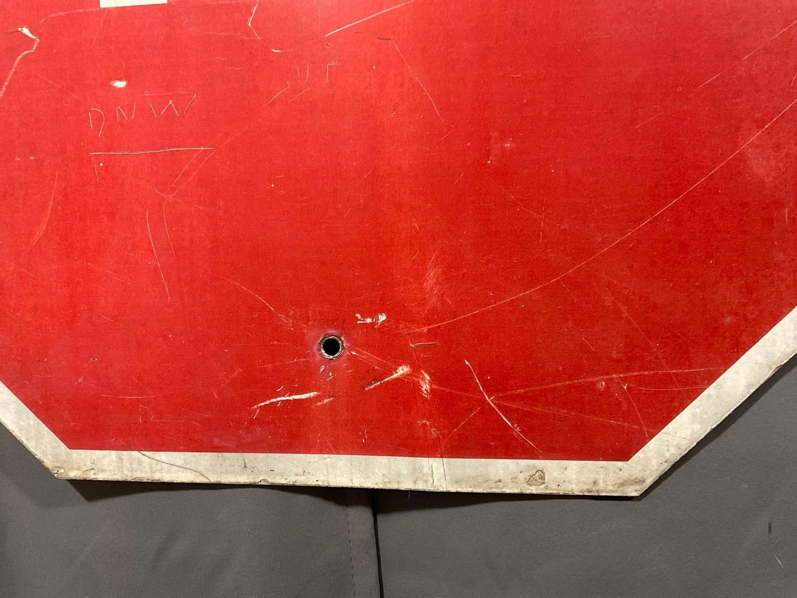 Stop Sign, 31h x 31w x 2d inches, Red & White Octagon, Reflective Front, few scratches - 3