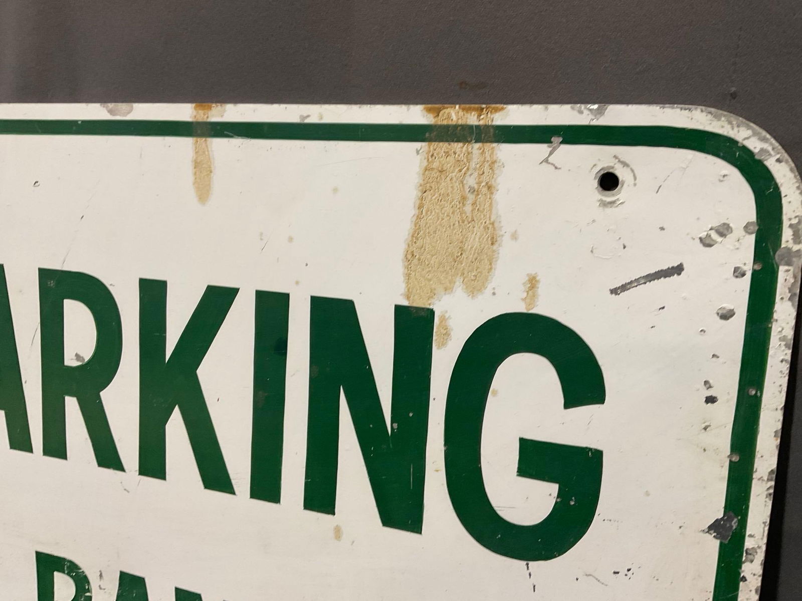 No Parking Motor Banking Lane Sign, Green Lettering on White Background, 19h x 25w x 2d inches - 2