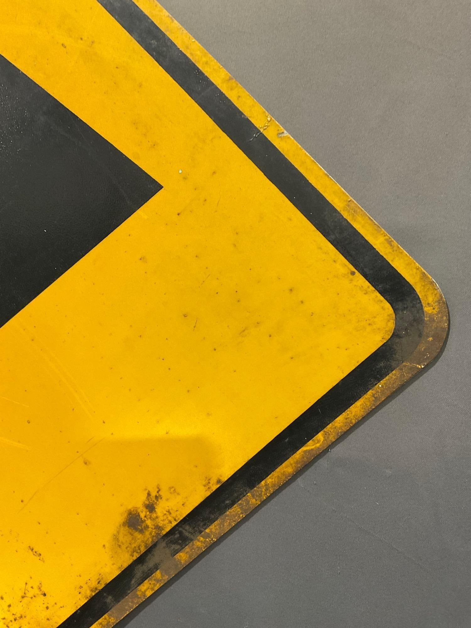 Right Turn Road Sign, Black Arrow on Yellow Background, 25h x 25w x 2d inches - 2