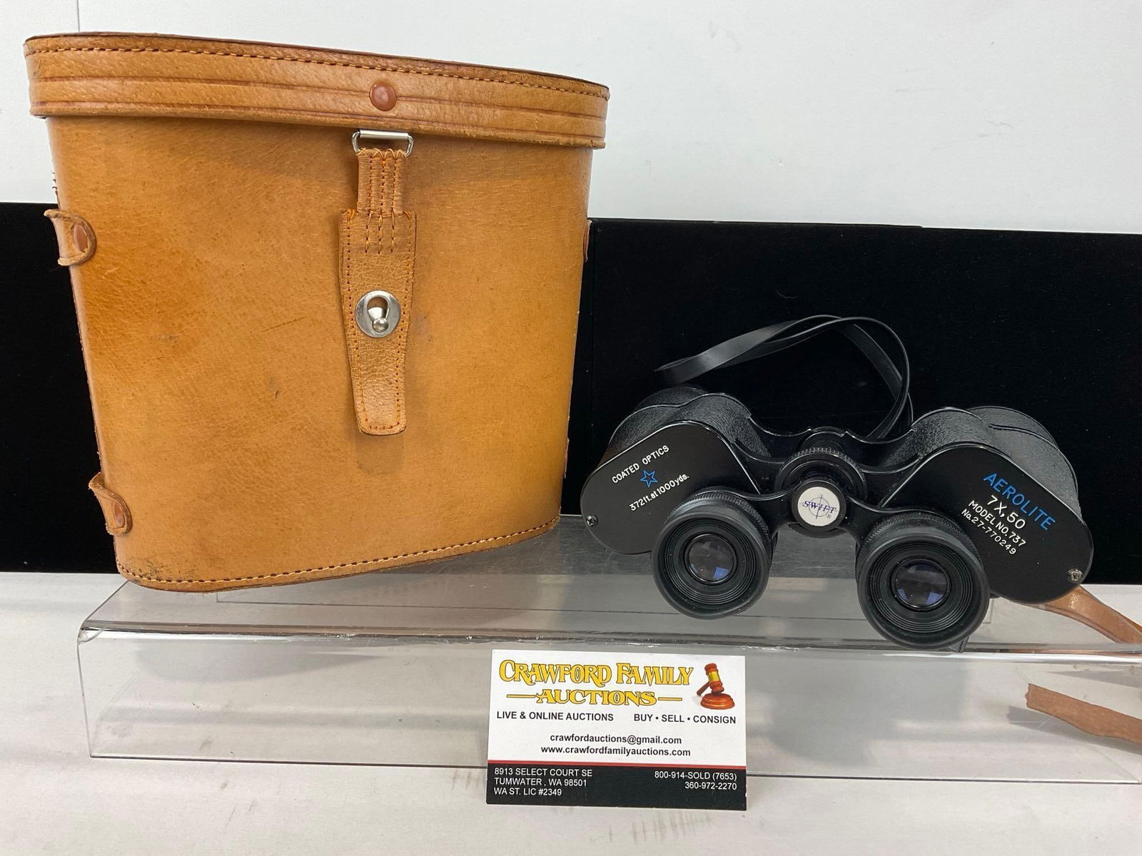 Swift Aerolite 7x50 Binoculars, in Leather Case, 4h x 9w x 5d inches (1 of 5)