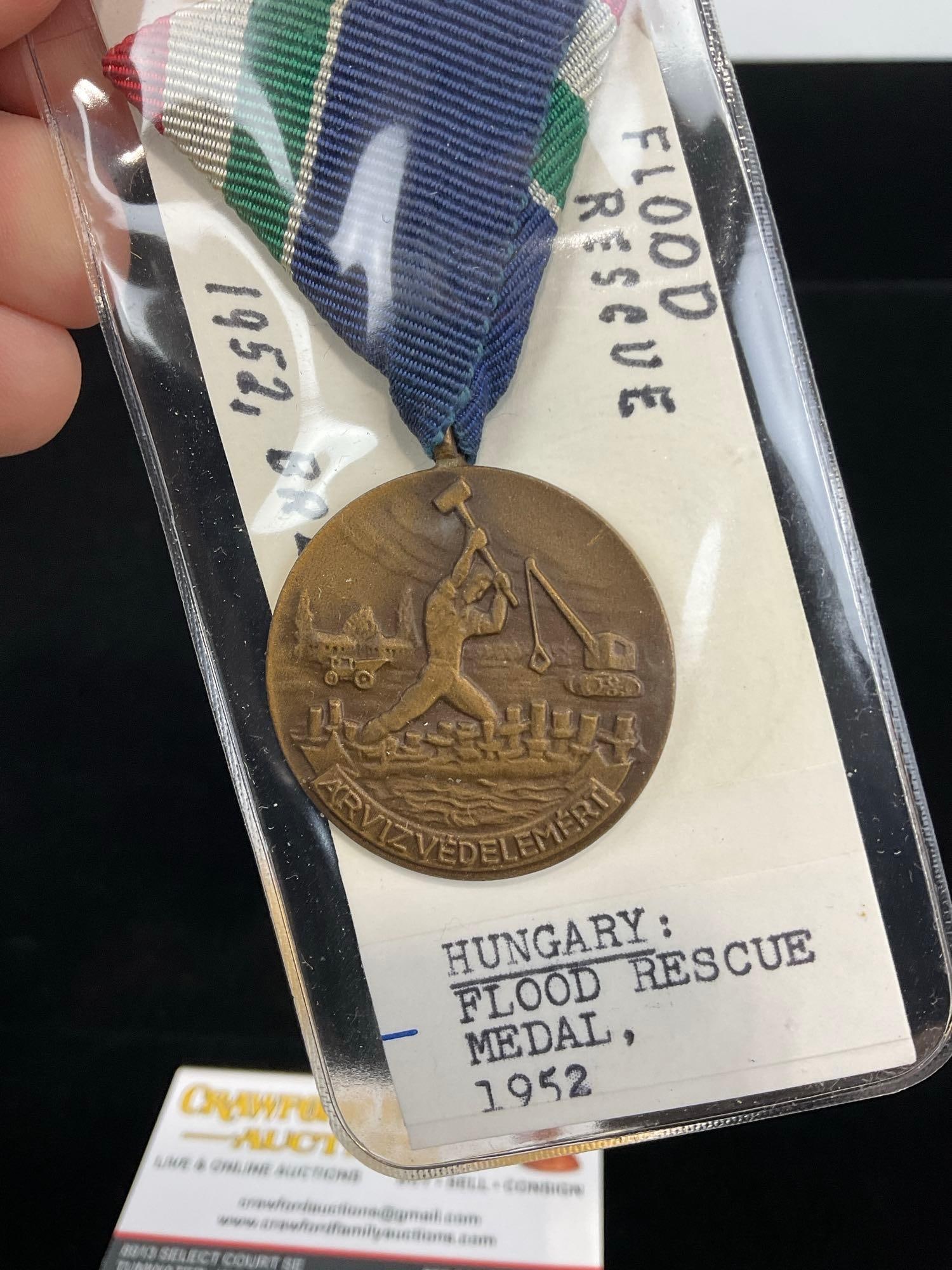 Pair of Hungarian Medals, Flood Rescue Medal 1952 & Red Cross Honor Medal 1st Class - 2