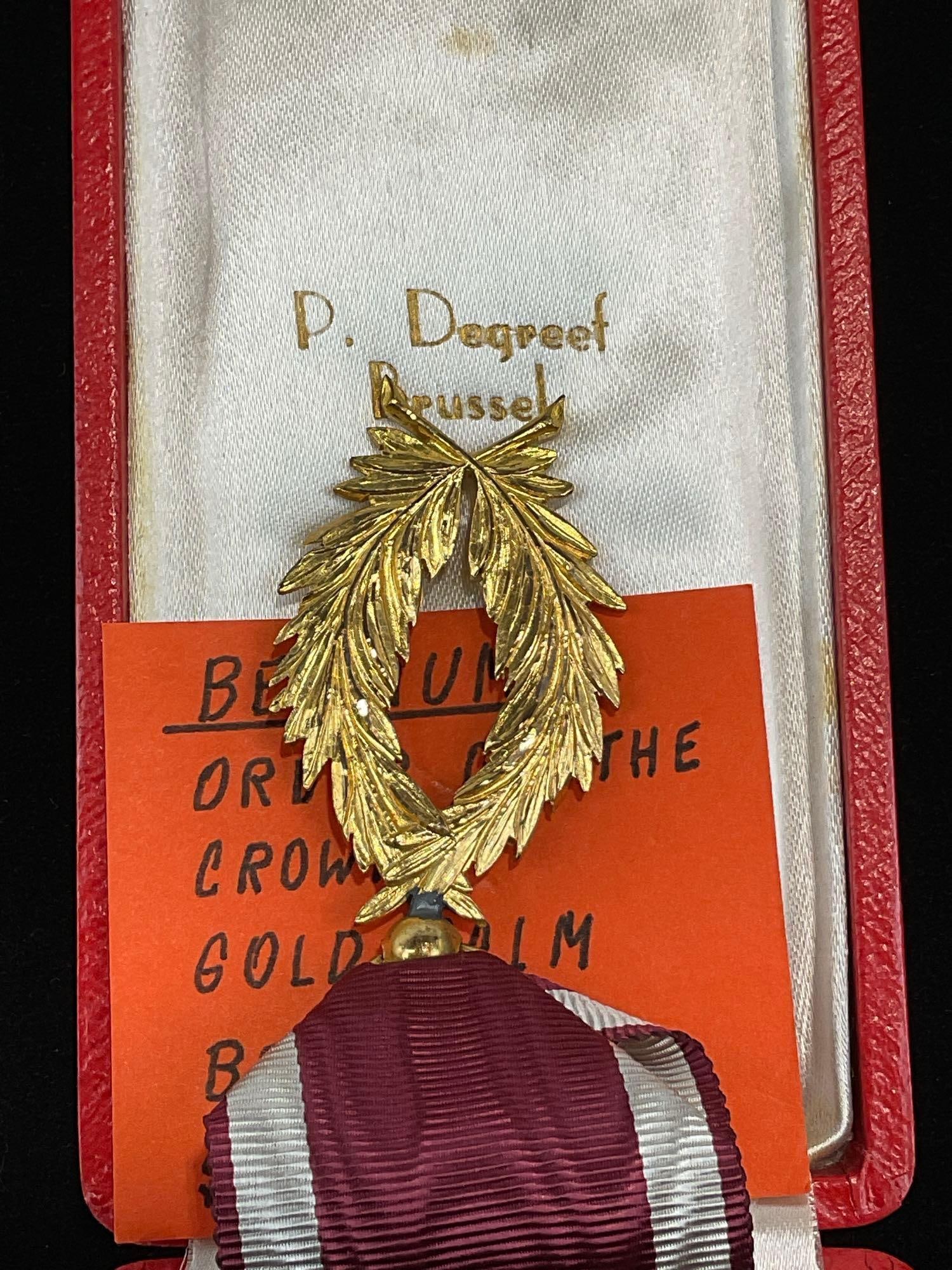 Pair of Belgian Medals, Order of the Crown Gold Palm & La Chaine Des Meres Humanitarian Womens Me... - 4