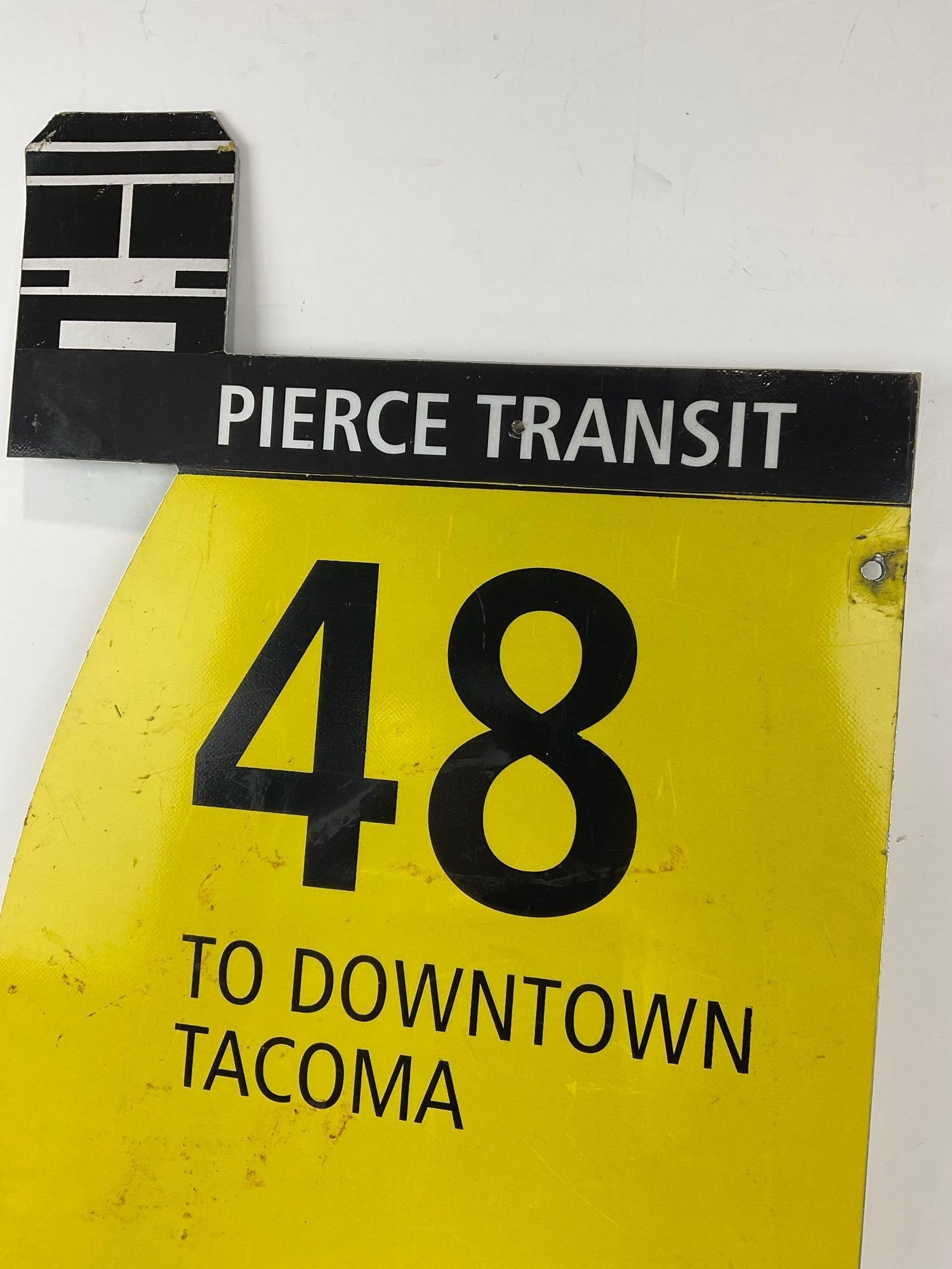 Pierce Transit Sign, 1/4 inch Aluminum, some graffiti on one side, 33h x 16w x 2d inches - 3