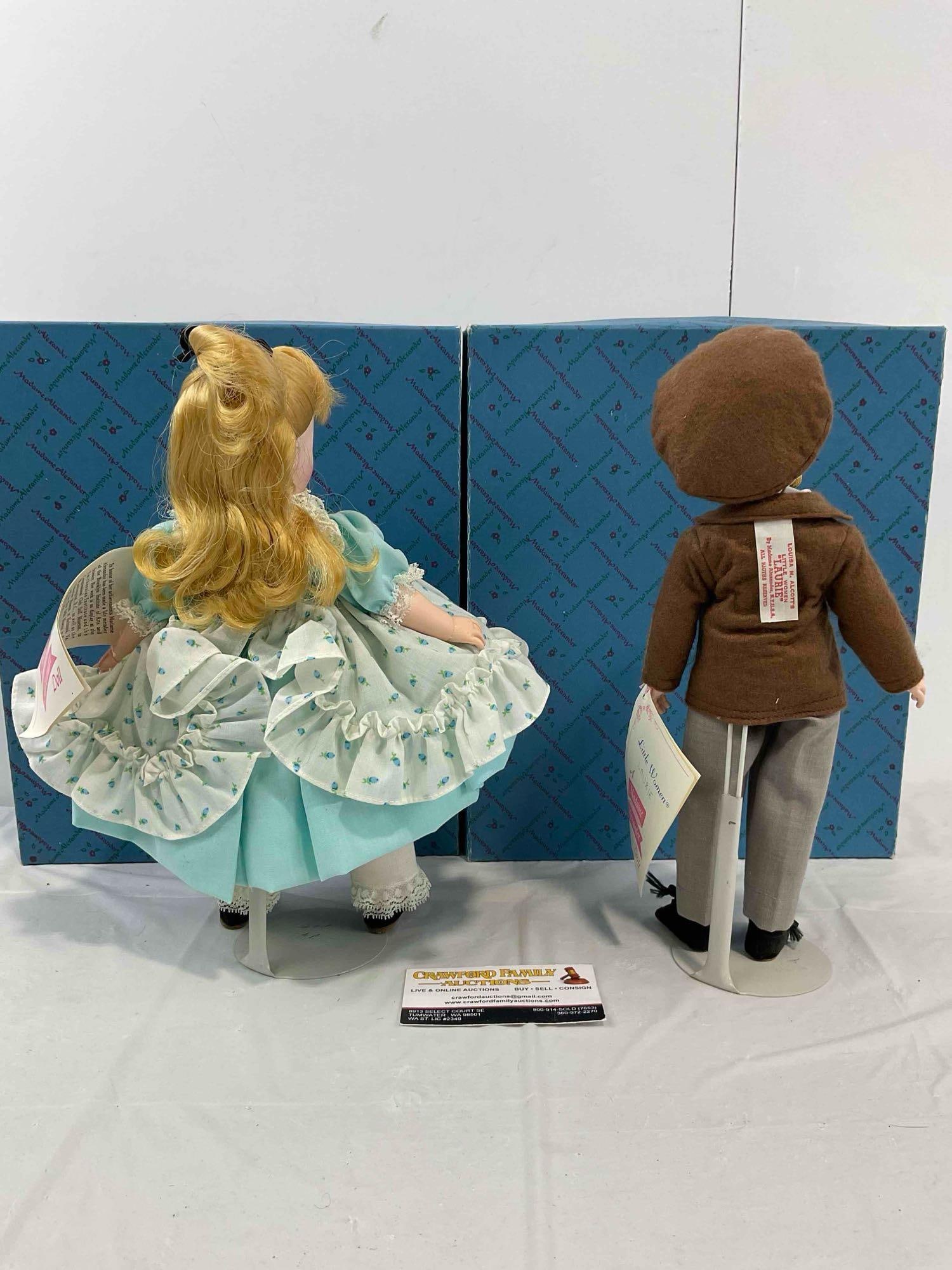 2 pcs Vintage Madame Alexander Porcelain Dolls w/ Original Boxes! Laurie 1326 & Amy 1320. - 6