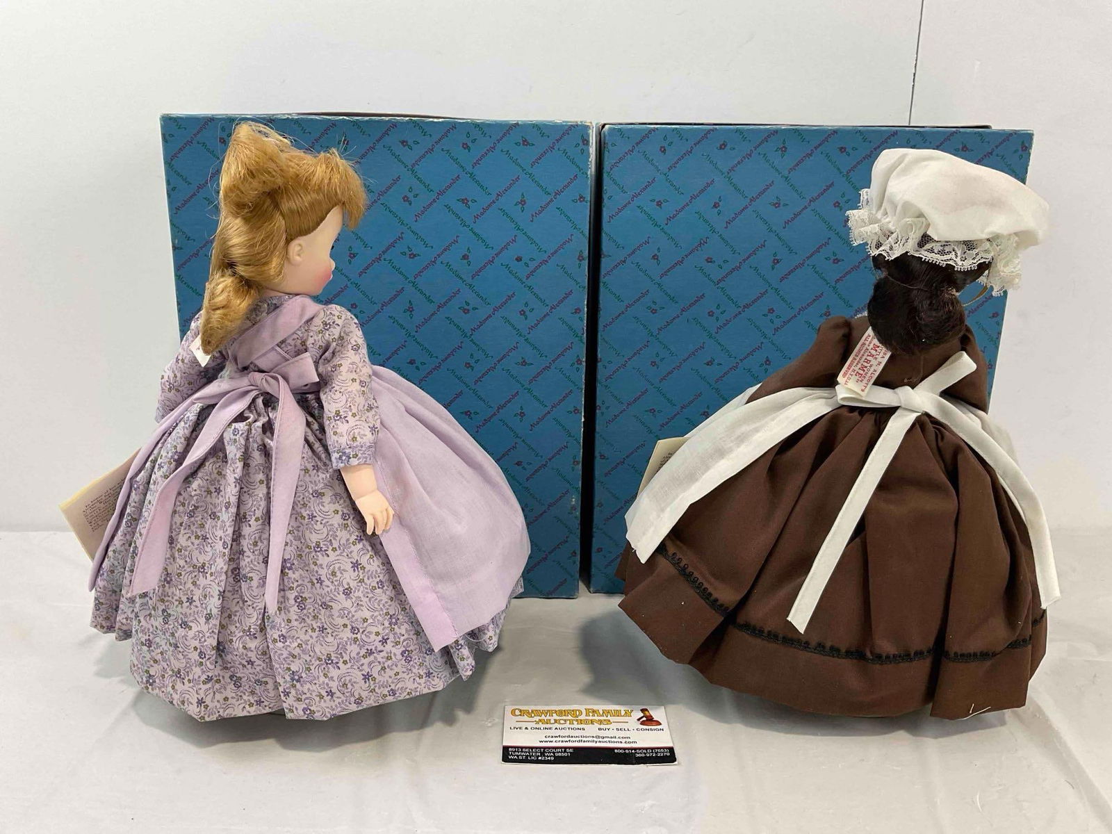 2 pcs Vintage Madame Alexander Porcelain Dolls w/ Original Boxes, incl. Meg 1323 & Marme 1324. - 5