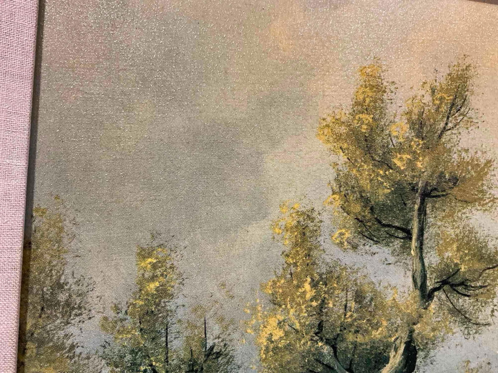 Large Framed Print, Mountain Lake Scene, 34h x 45w x 4d inches - 2