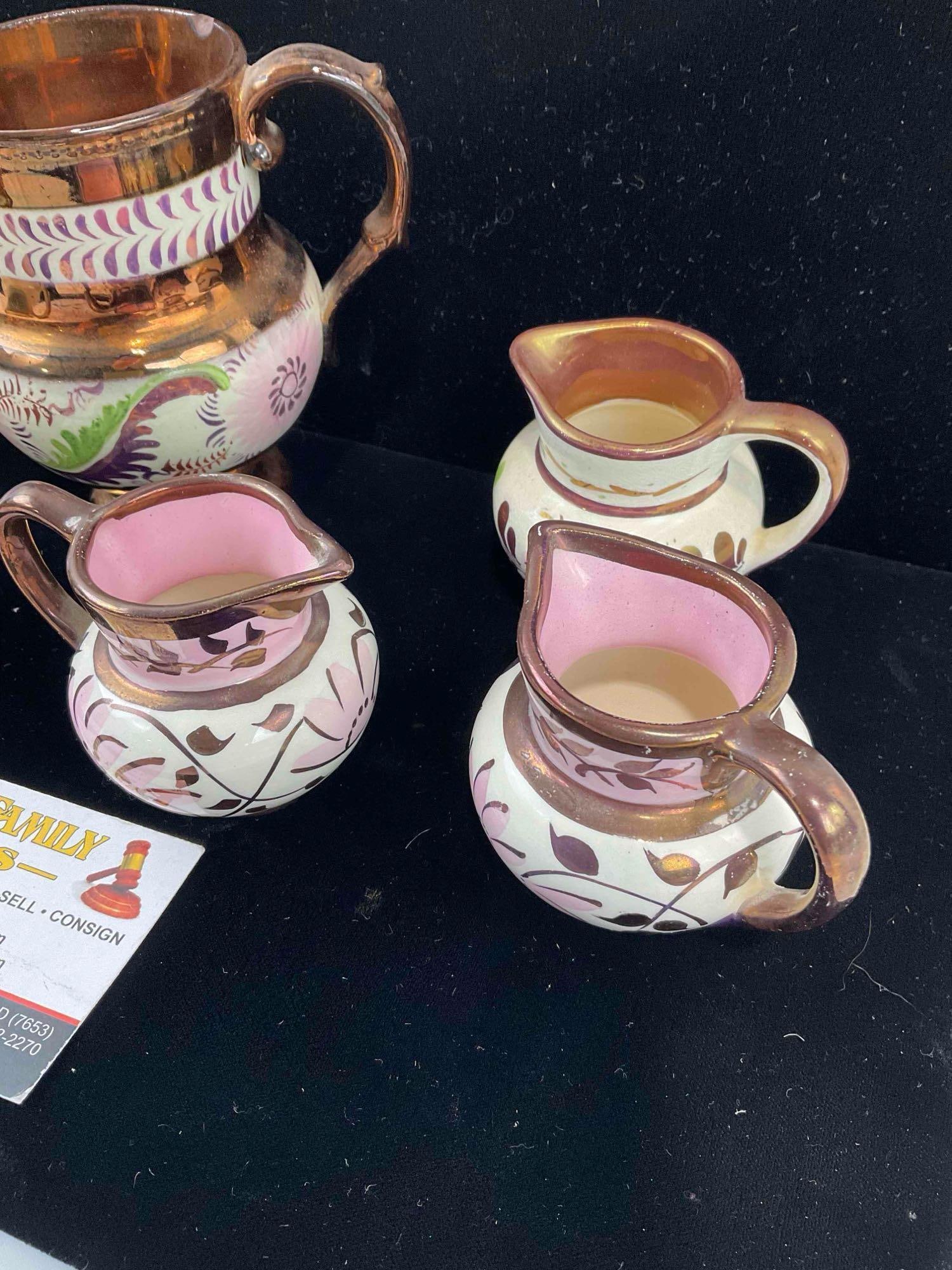 6 pcs Vintage English White & Bronze Color Porcelain Dishes, incl. Lancaster & Old Castle. - 3